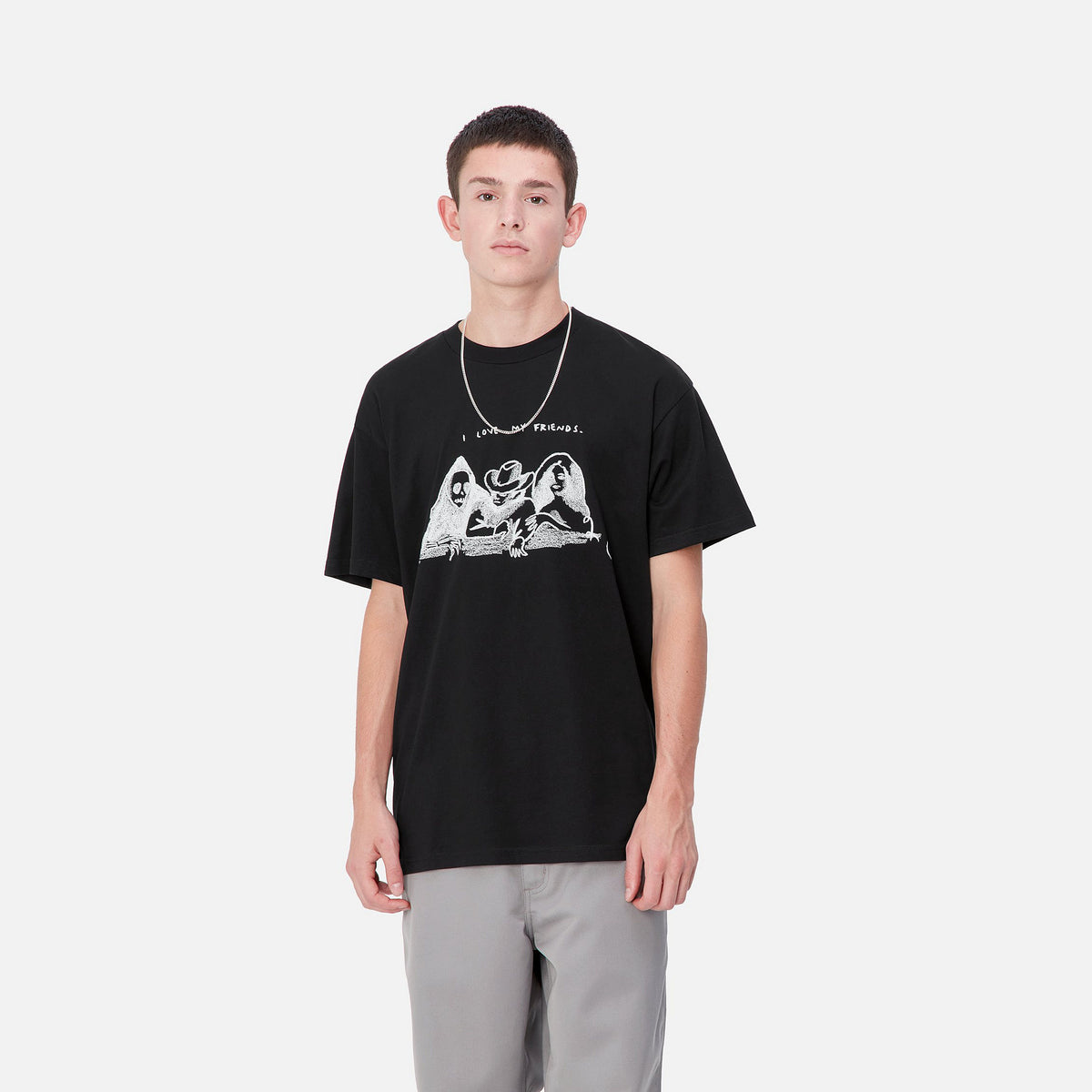 S/S PEPE FRIENDS T-SHIRT - Black / White 2