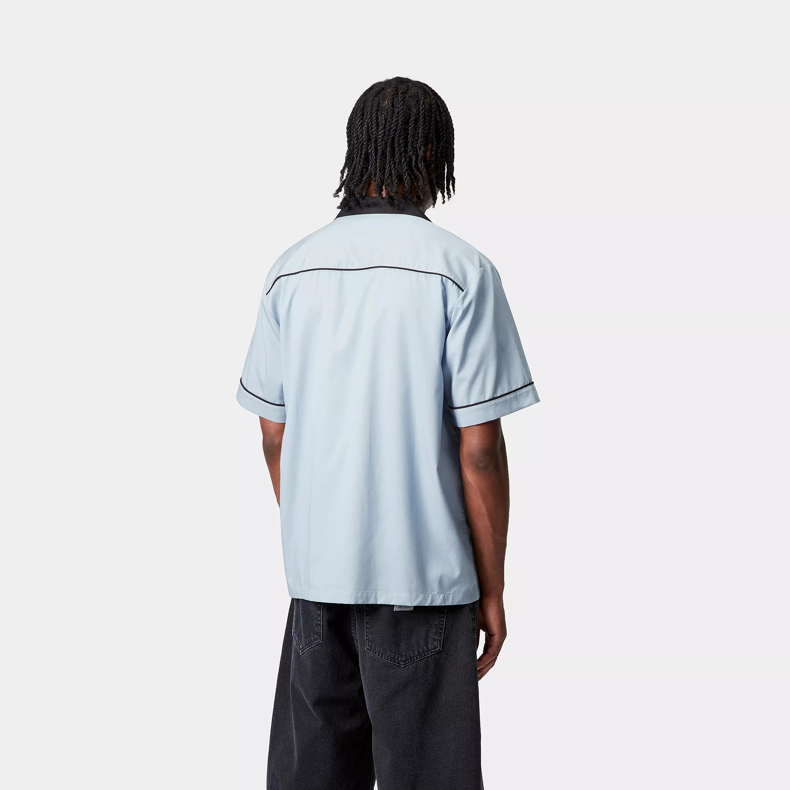 S/S BOWL SHIRT  - Blue Fog / Black