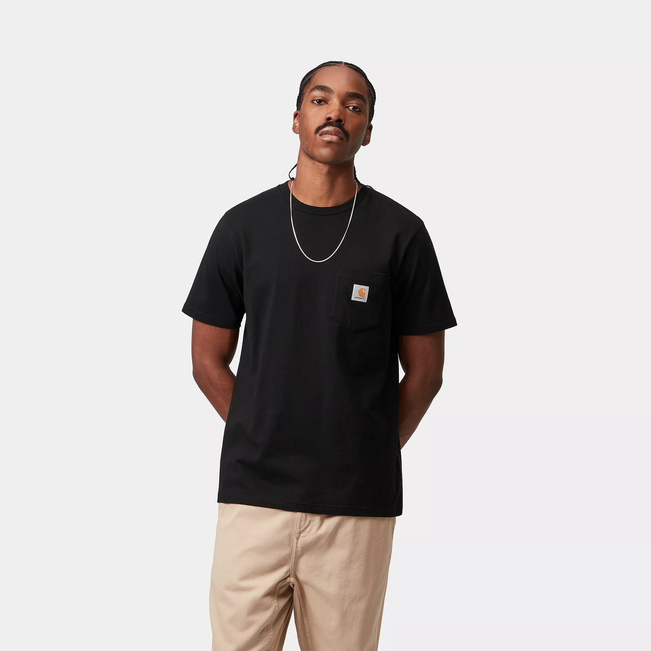 S/S POCKET T-SHIRT  - Black
