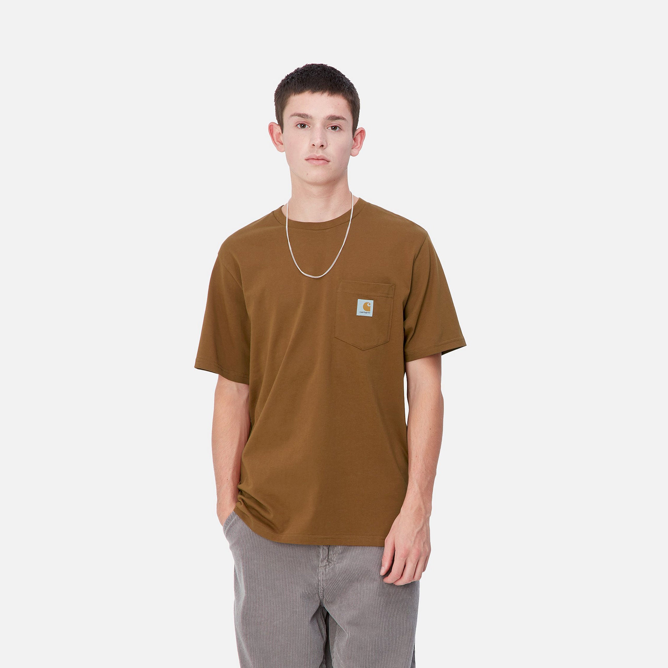 S/S POCKET T-SHIRT - Deep H Brown