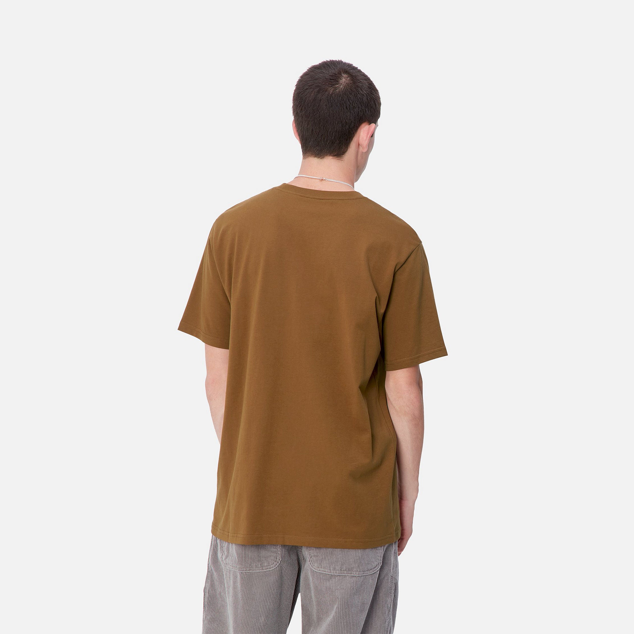 S/S POCKET T-SHIRT - Deep H Brown