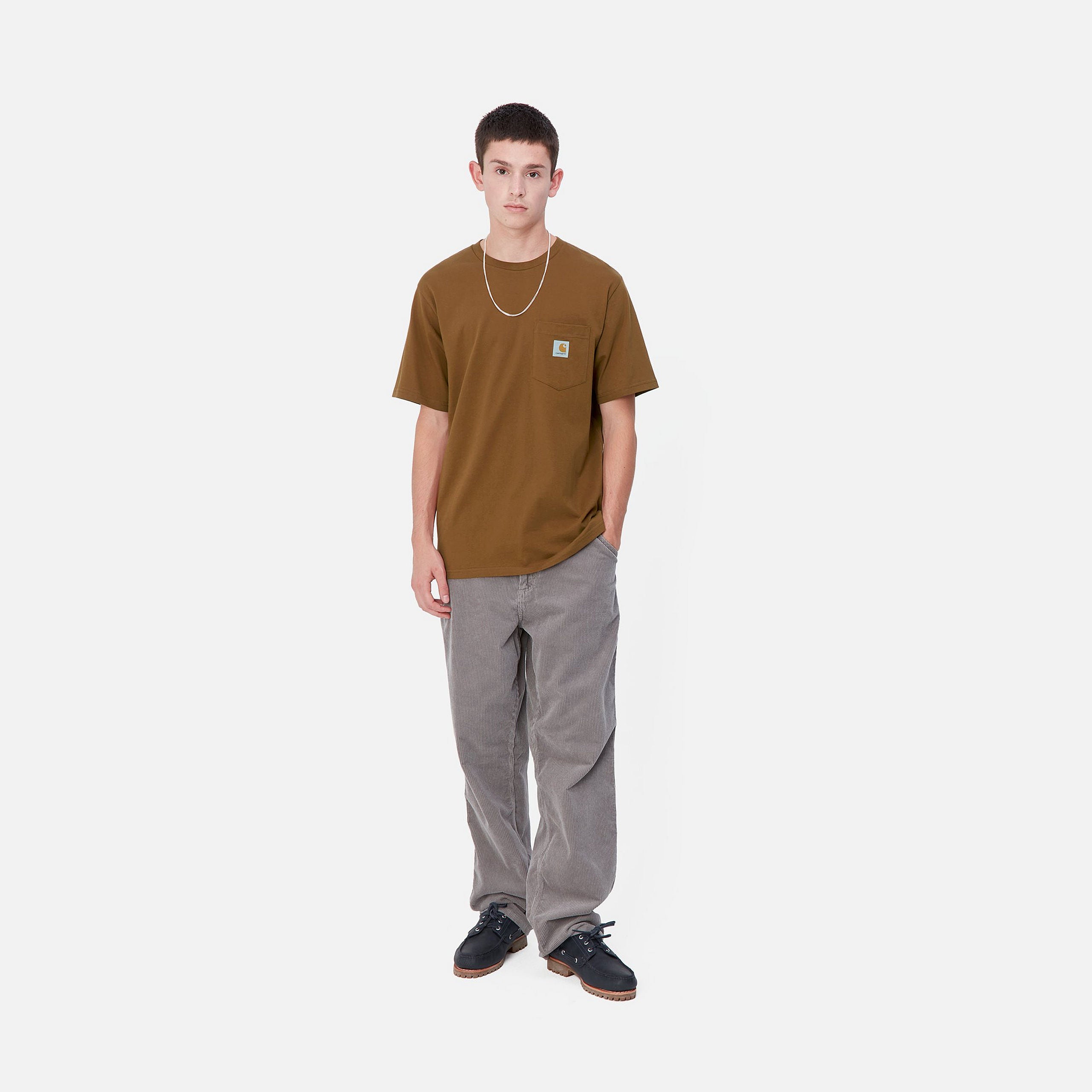 S/S POCKET T-SHIRT - Deep H Brown