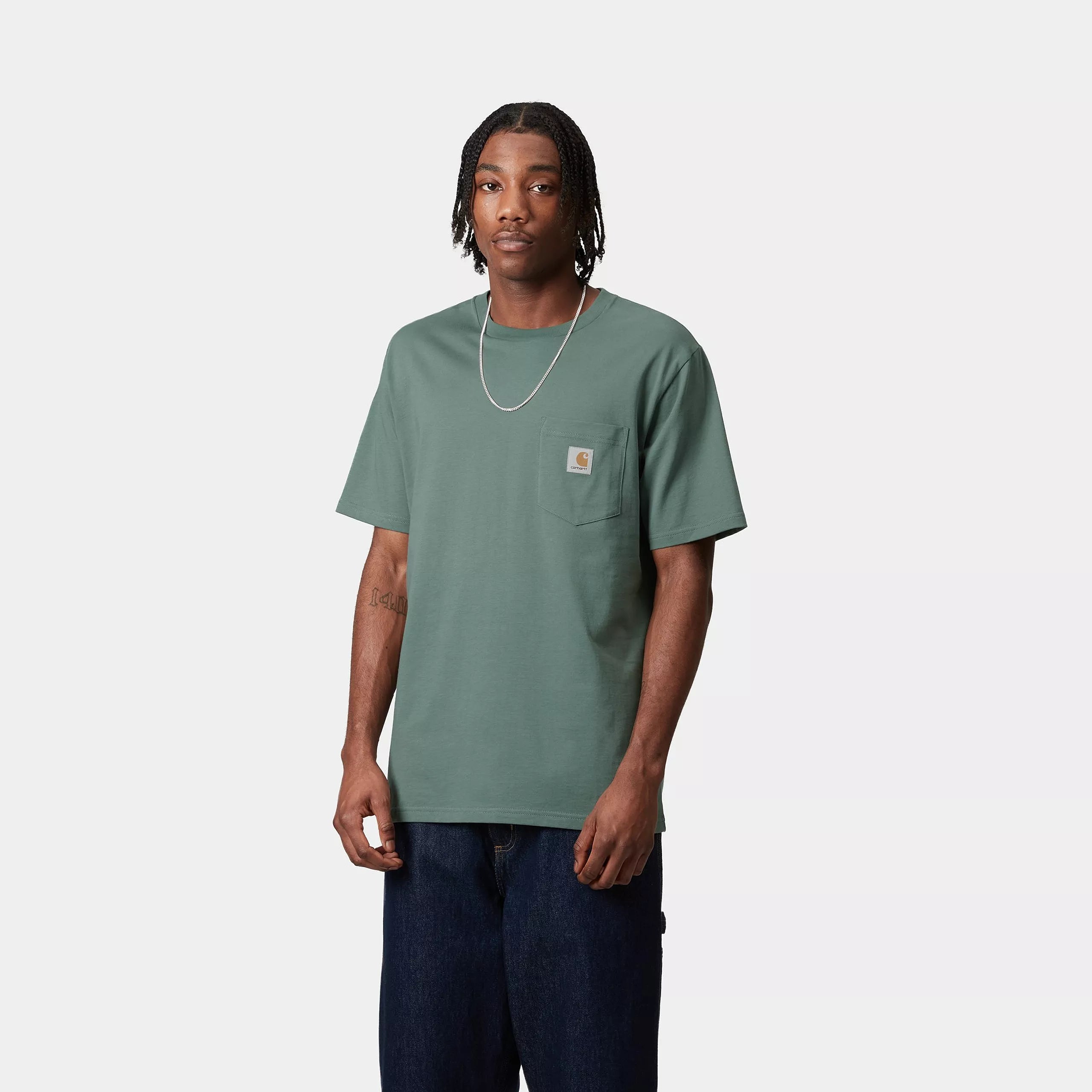 S/S POCKET T-SHIRT - Silver Pine 2