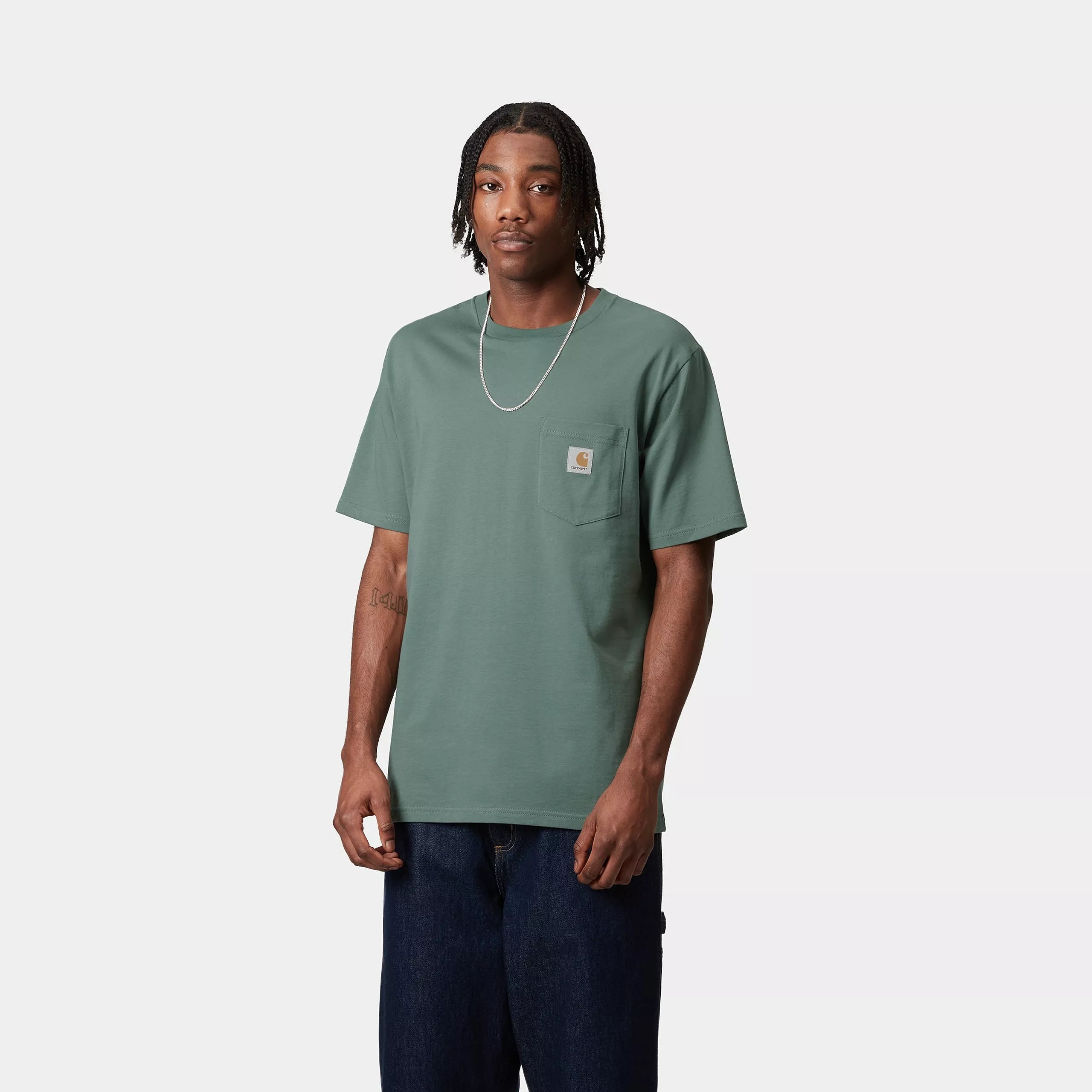 S/S POCKET T-SHIRT - Silver Pine