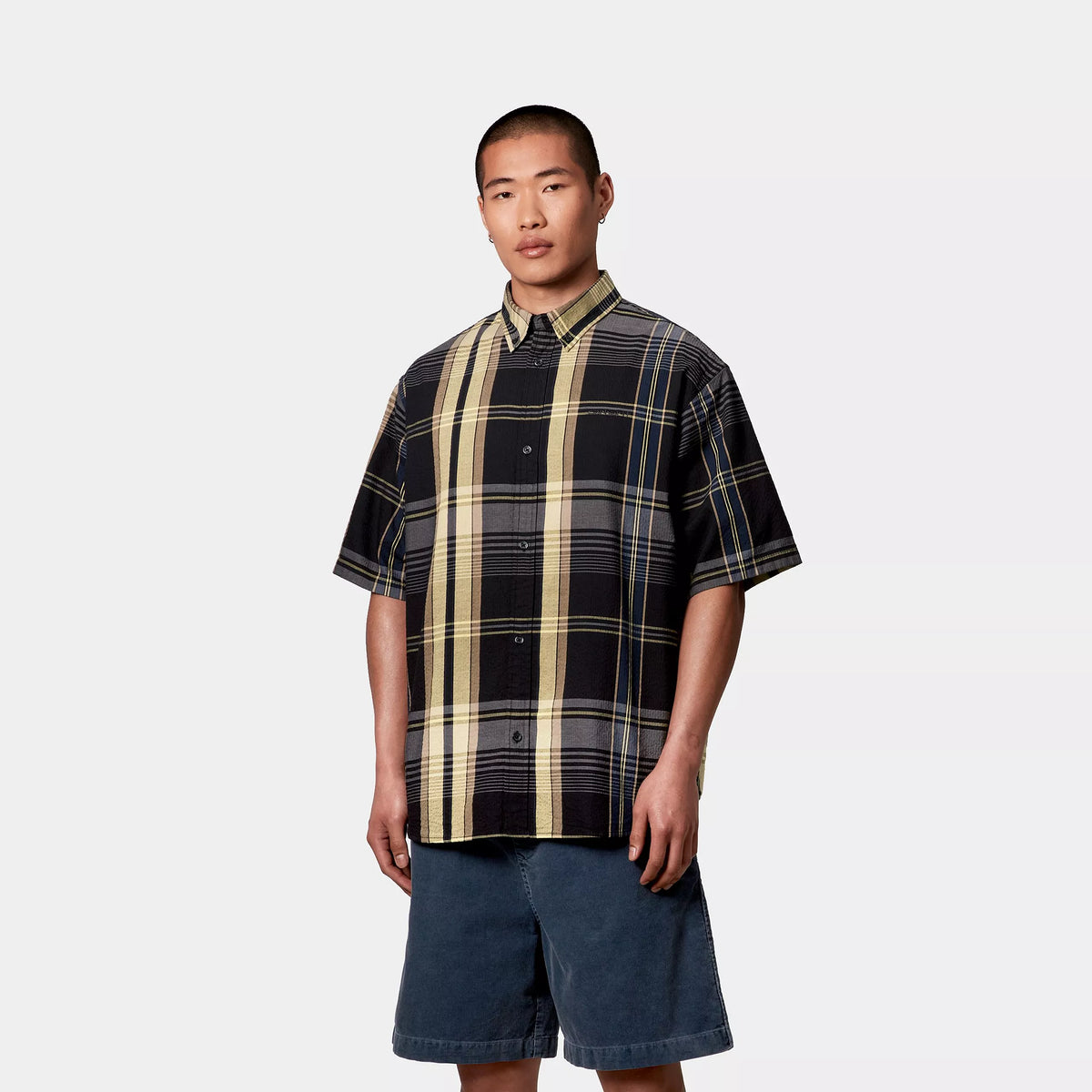 S/S ROSLIN SHIRT - Roslin Check, Black / Black 2