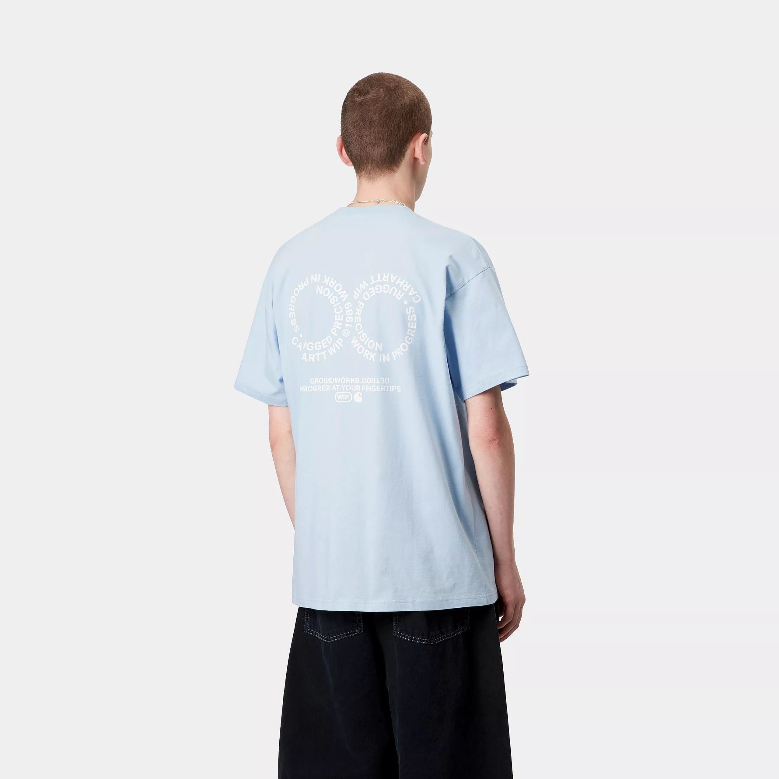 S/S ROTATION T-SHIRT - Air Sky / White