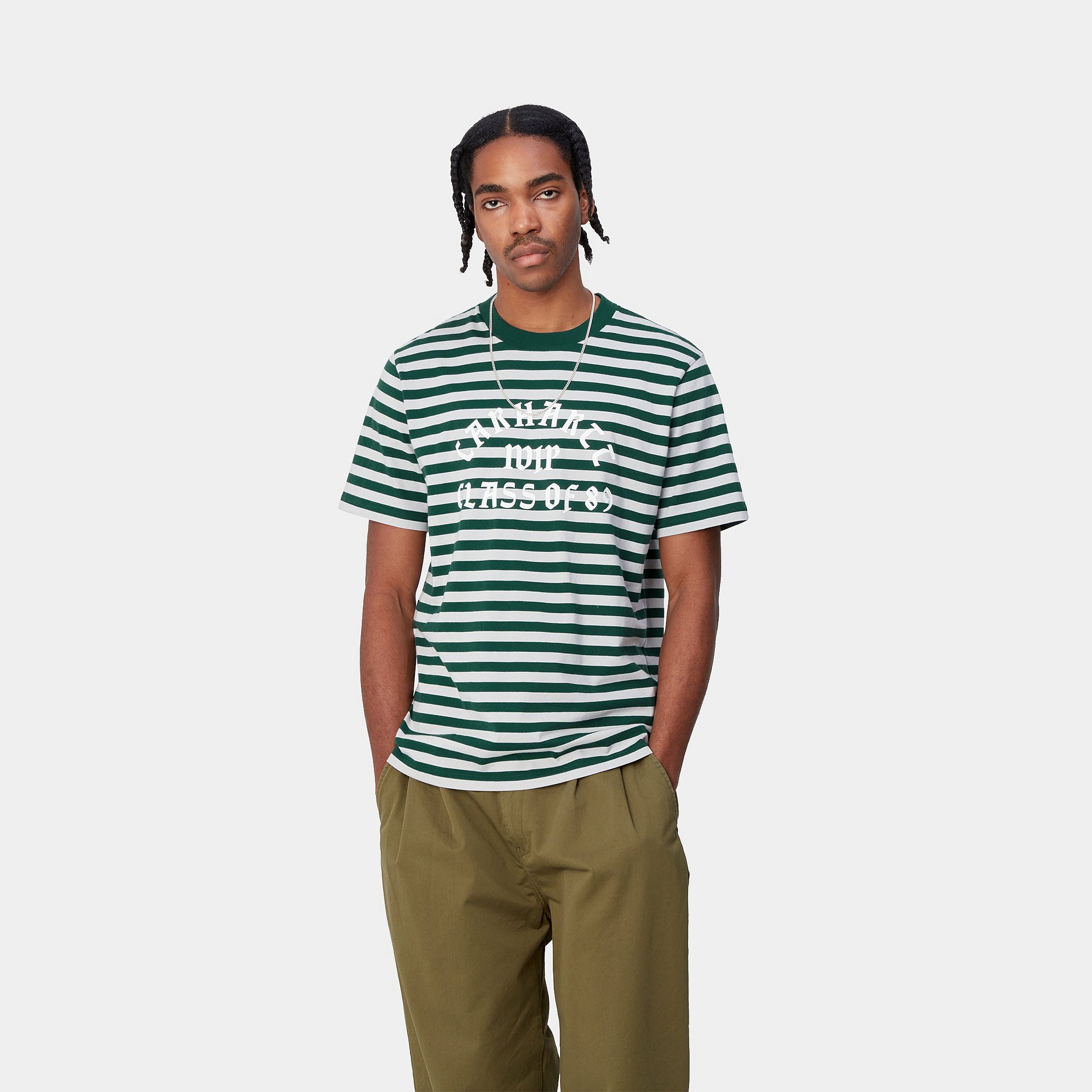 S/S SCOTTY ATHLETIC T-SHIRT - Scotty Stripe, Chervil / Sonic Silver 2