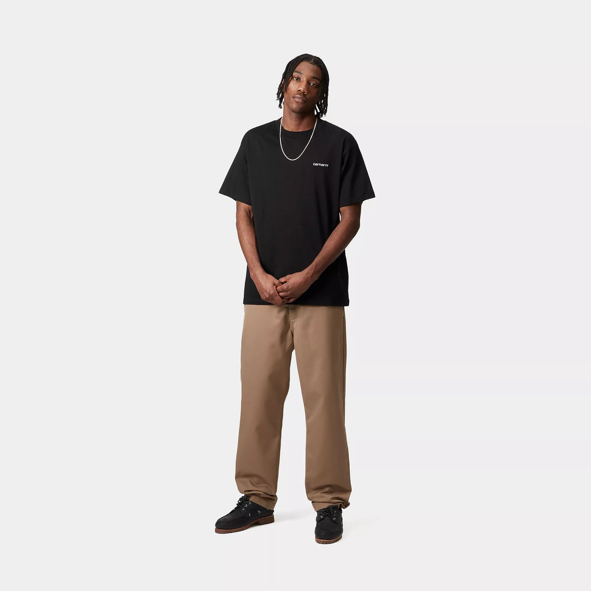 S/S SCRIPT EMBROIDERY T-SHIRT - Black / White 4
