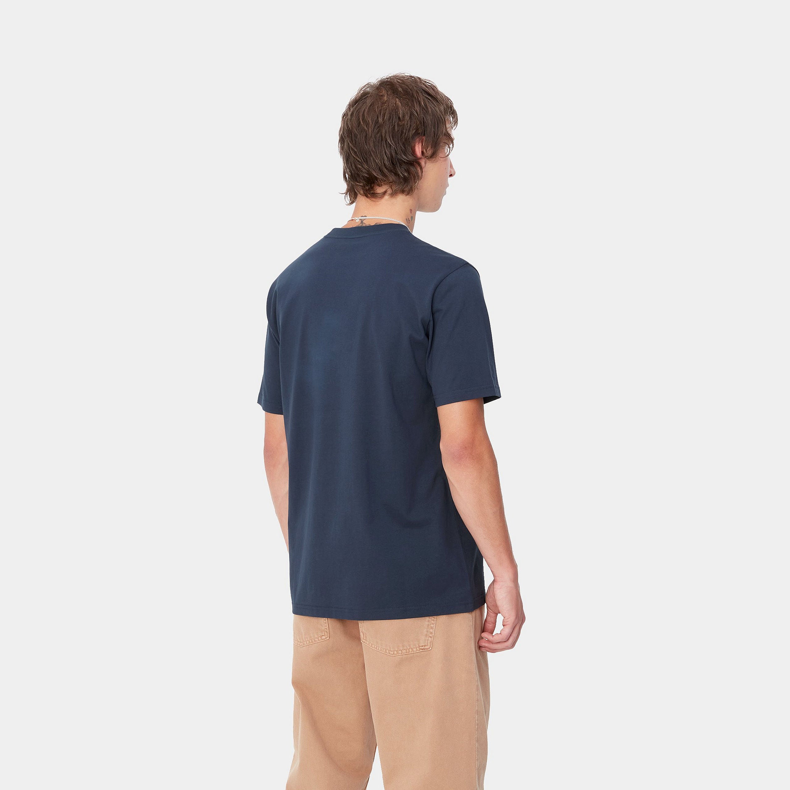 S/S SCRIPT T-SHIRT - Air Force Blue / Malbec