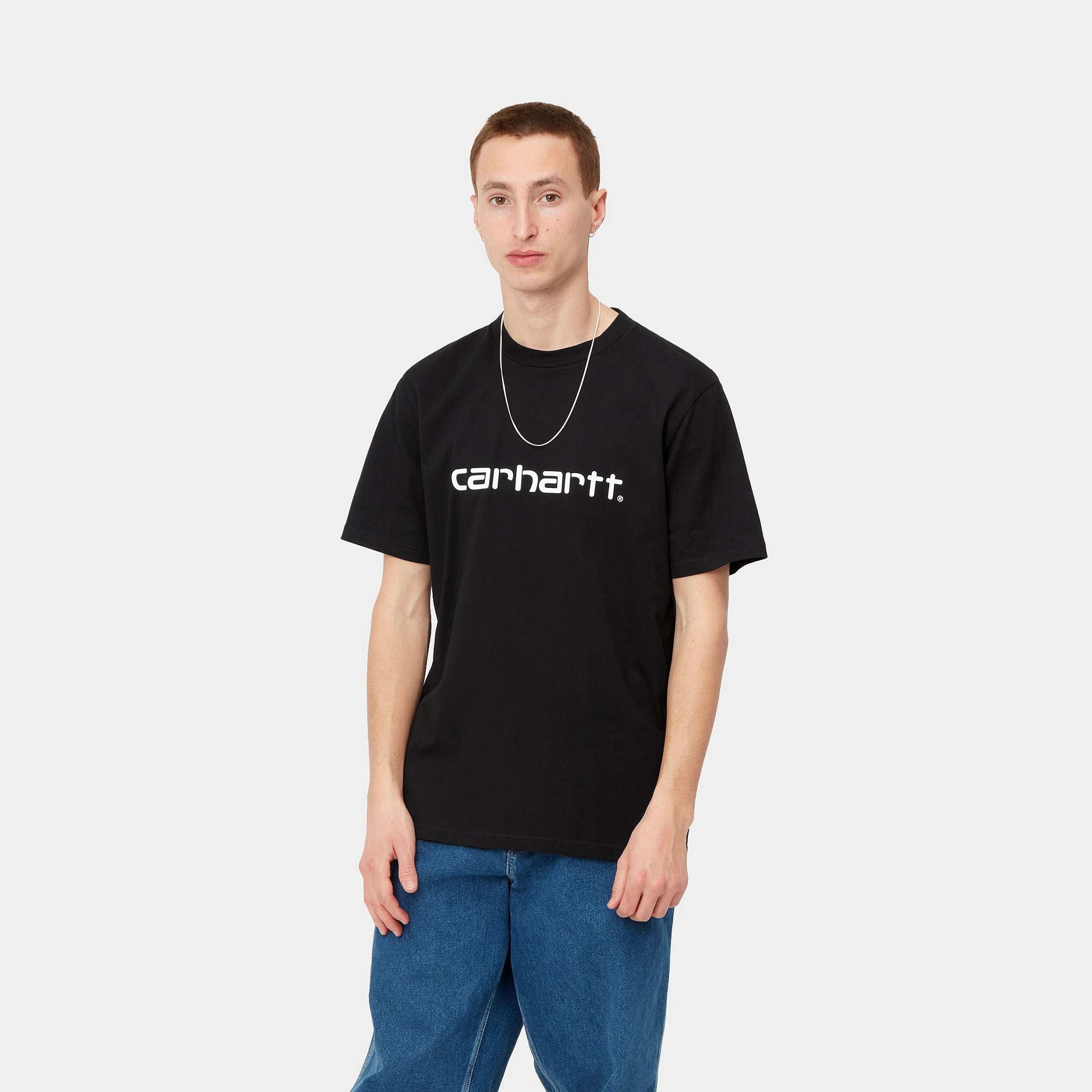 S/S SCRIPT T-SHIRT - Black / White