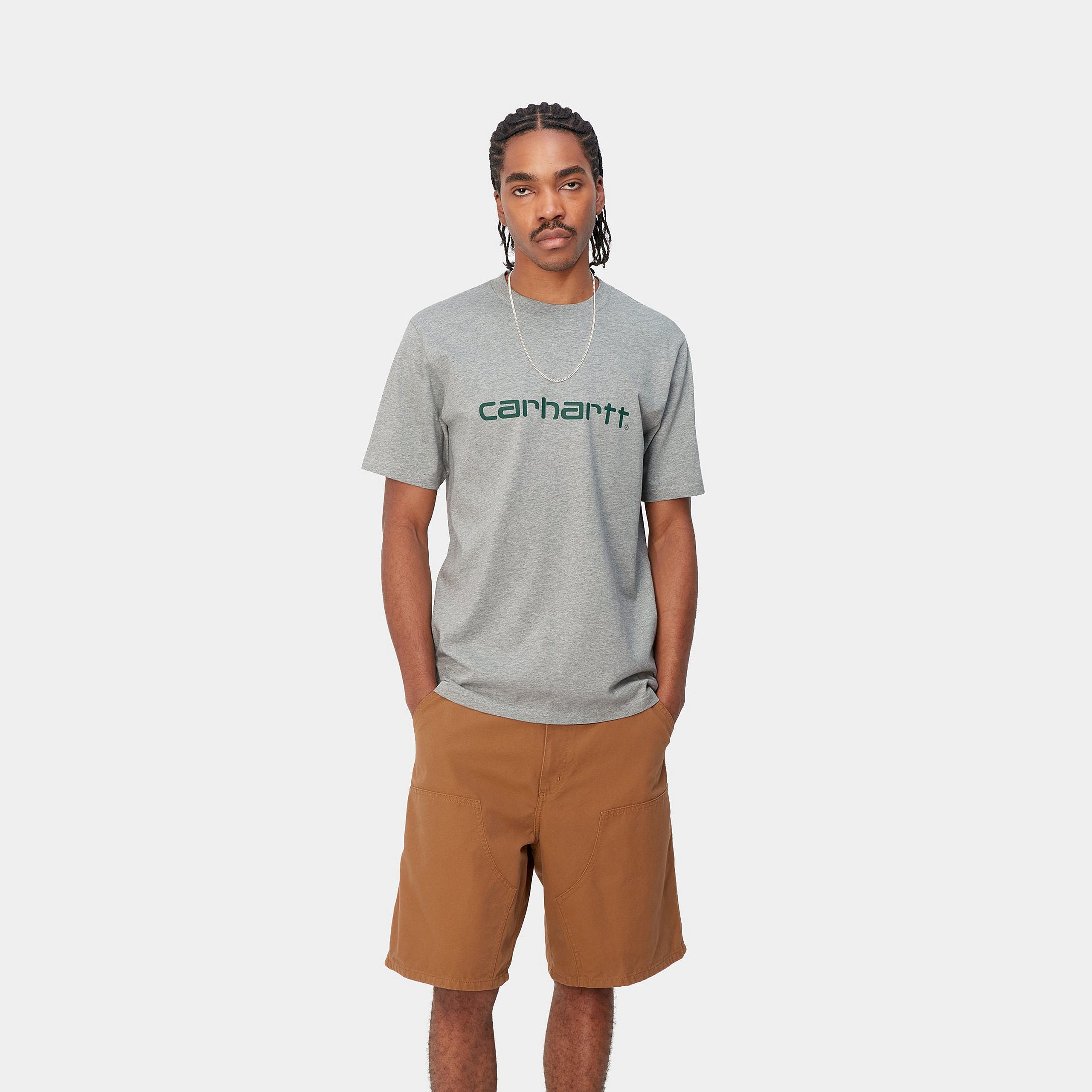 S/S SCRIPT T-SHIRT - Grey/ Chervil 2