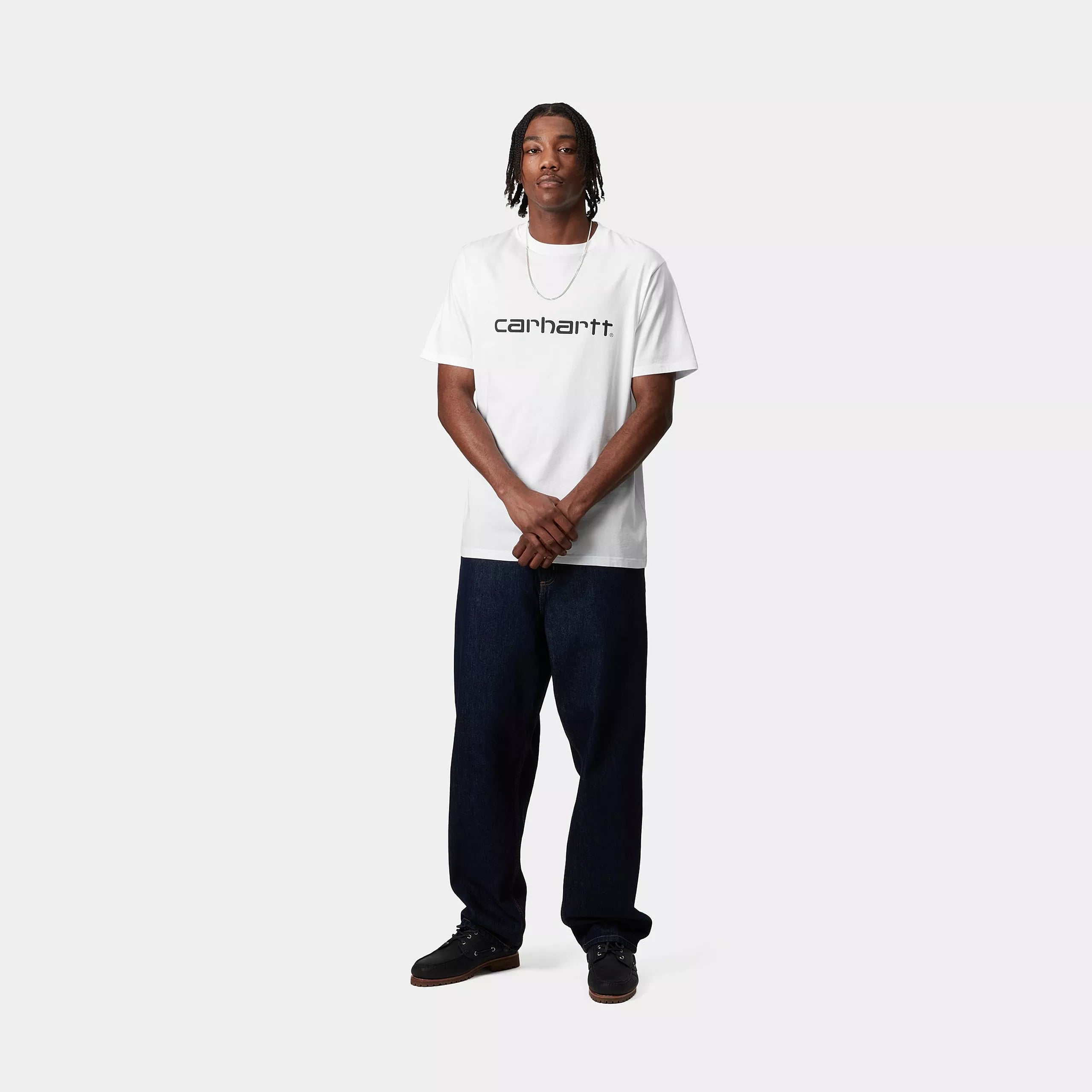 S/S SCRIPT T-SHIRT - White / Black 4