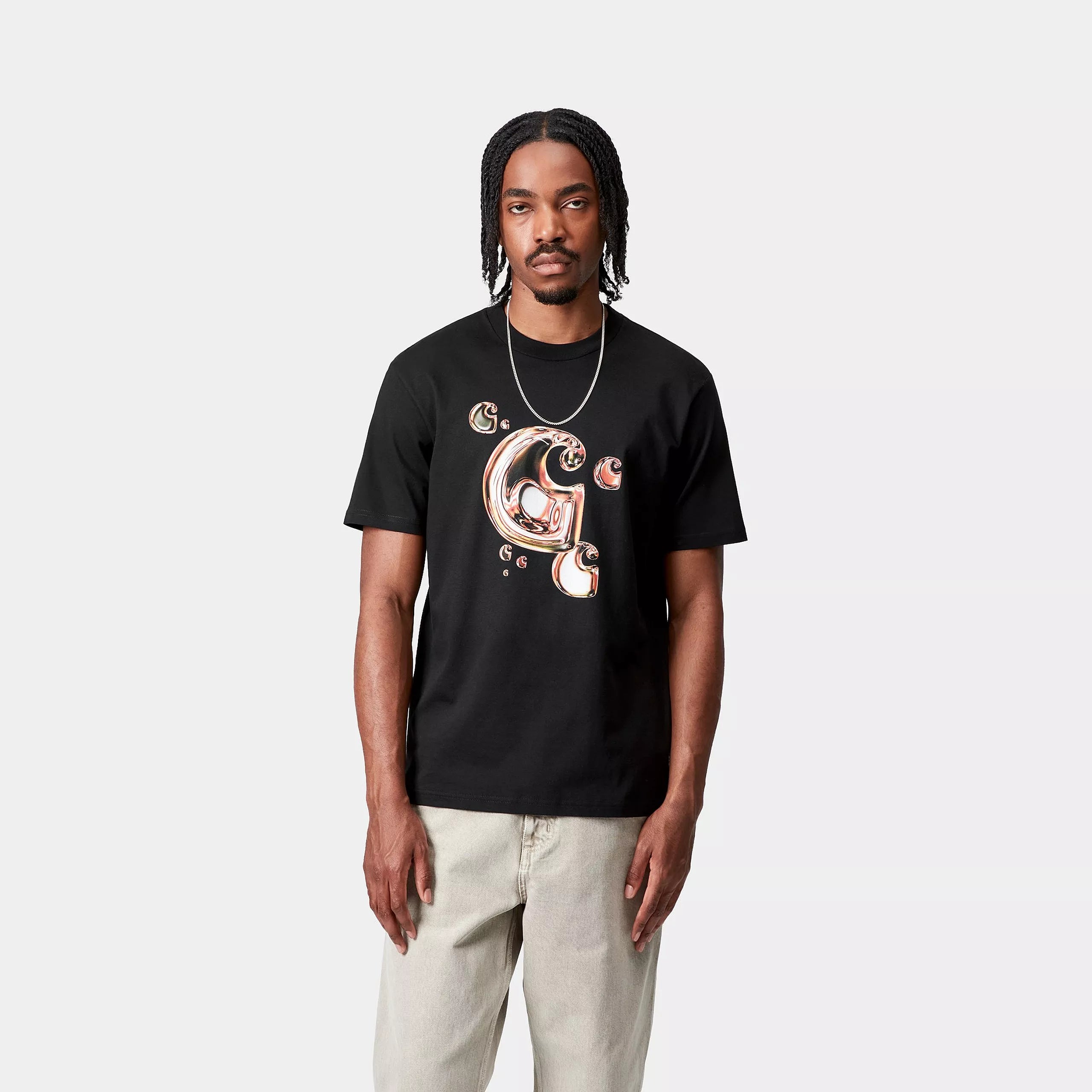 S/S SOLAR CHROME C-LOGO T-SHIRT - Black