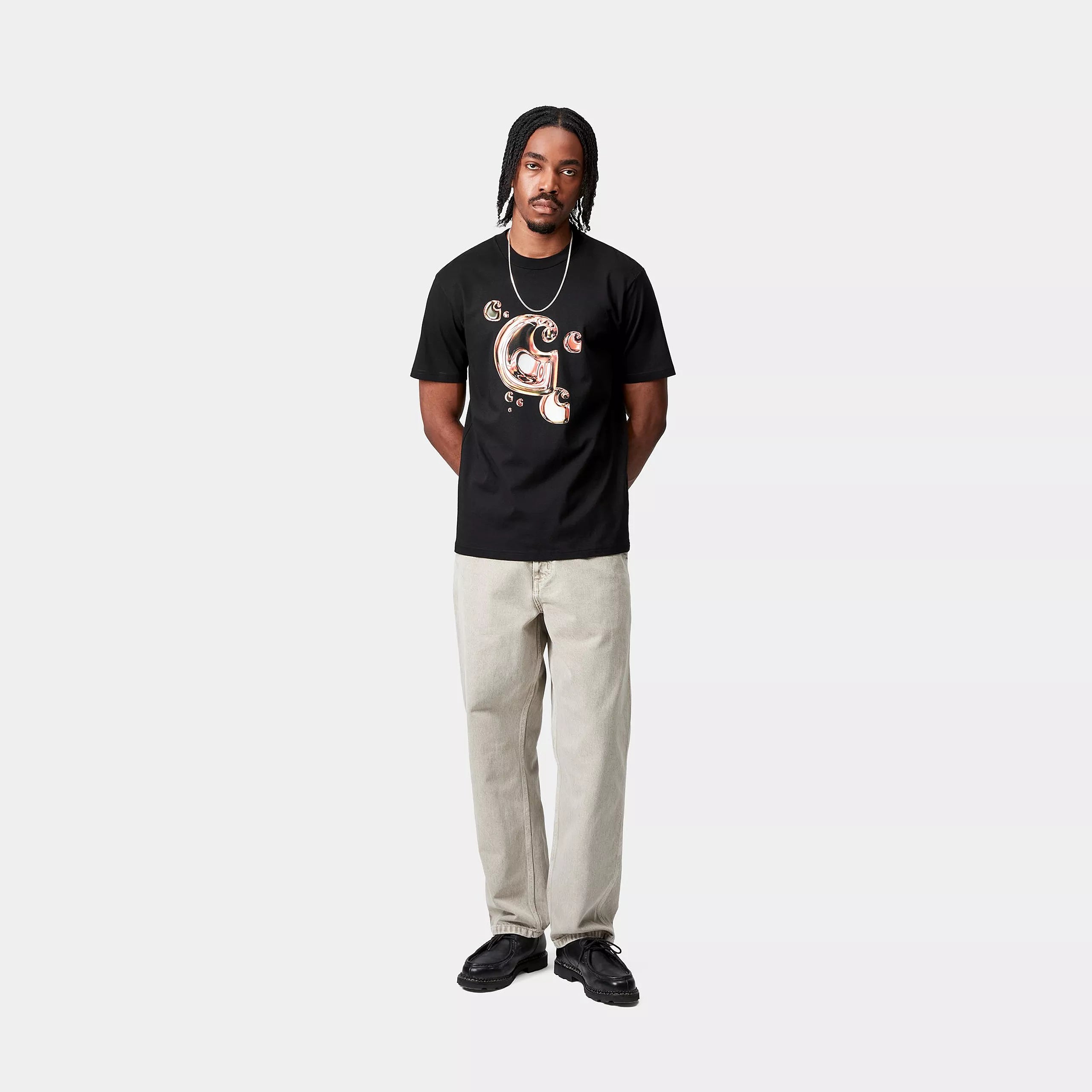 S/S SOLAR CHROME C-LOGO T-SHIRT - Black