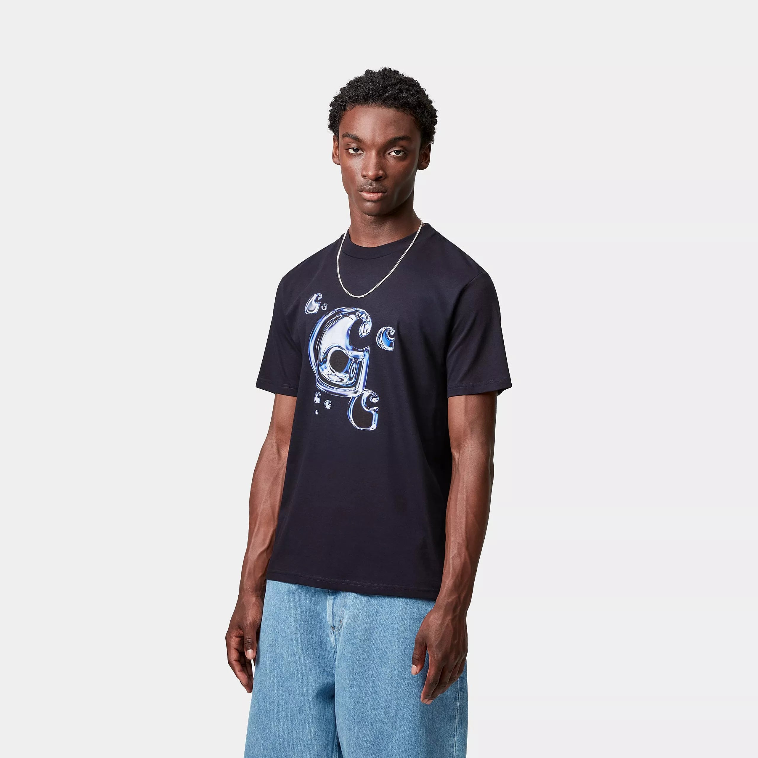 S/S SOLAR CHROME C-LOGO T-SHIRT - Dark Navy