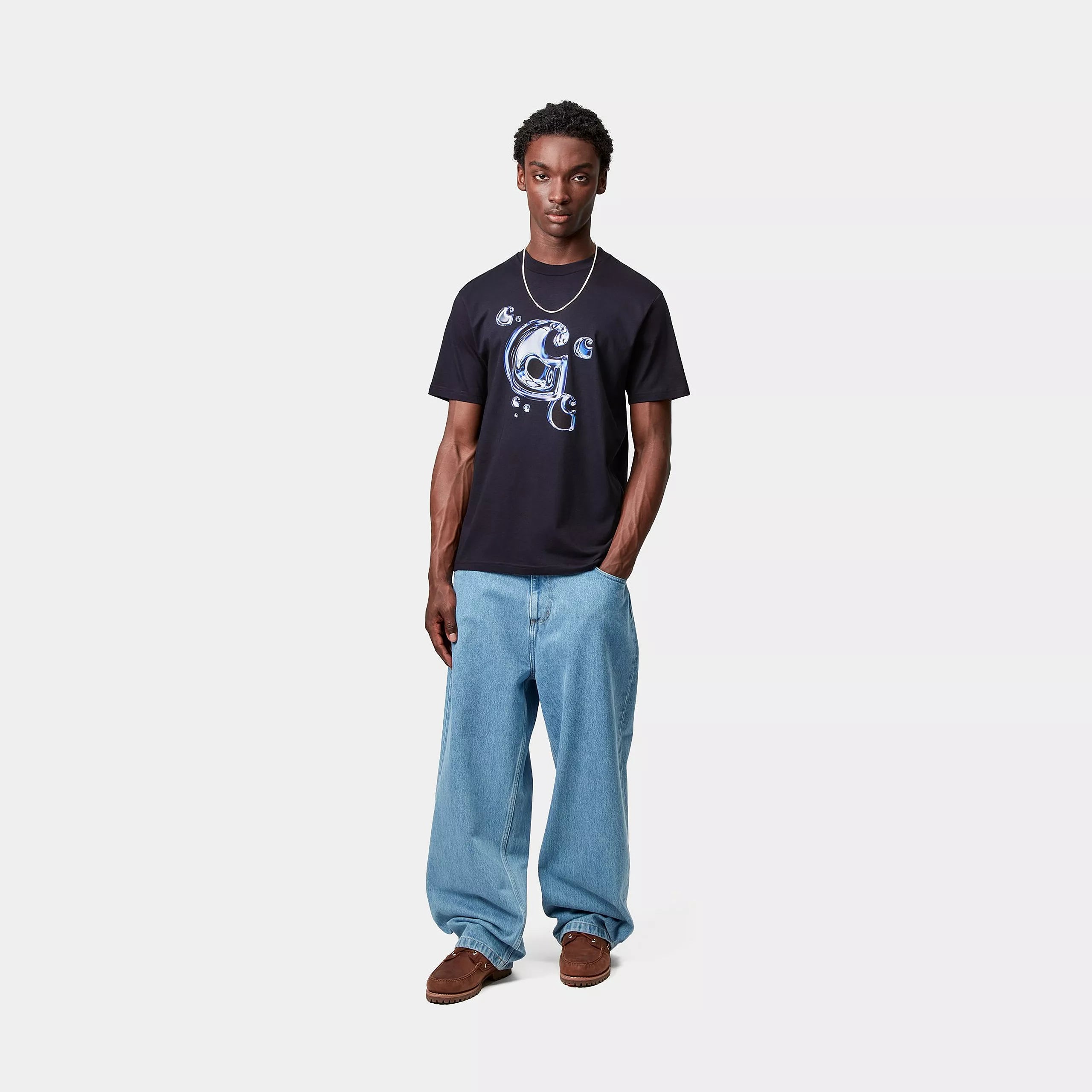 S/S SOLAR CHROME C-LOGO T-SHIRT - Dark Navy