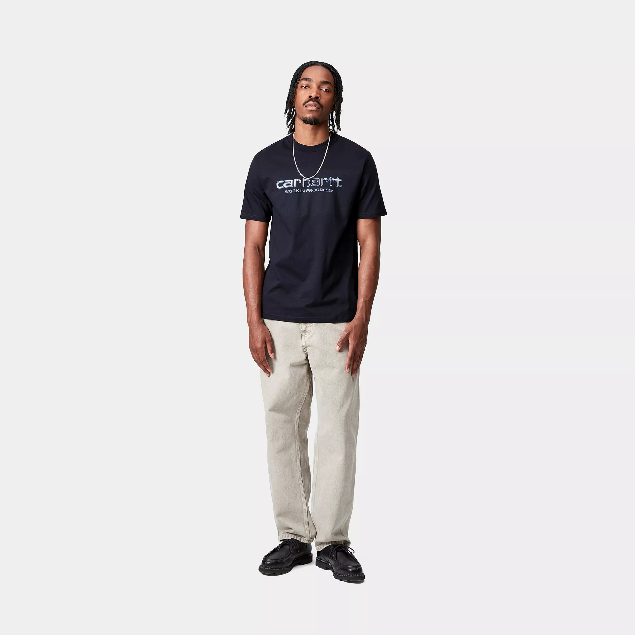 S/S SOLAR CHROME SCRIPT T-SHIRT - Dark Navy