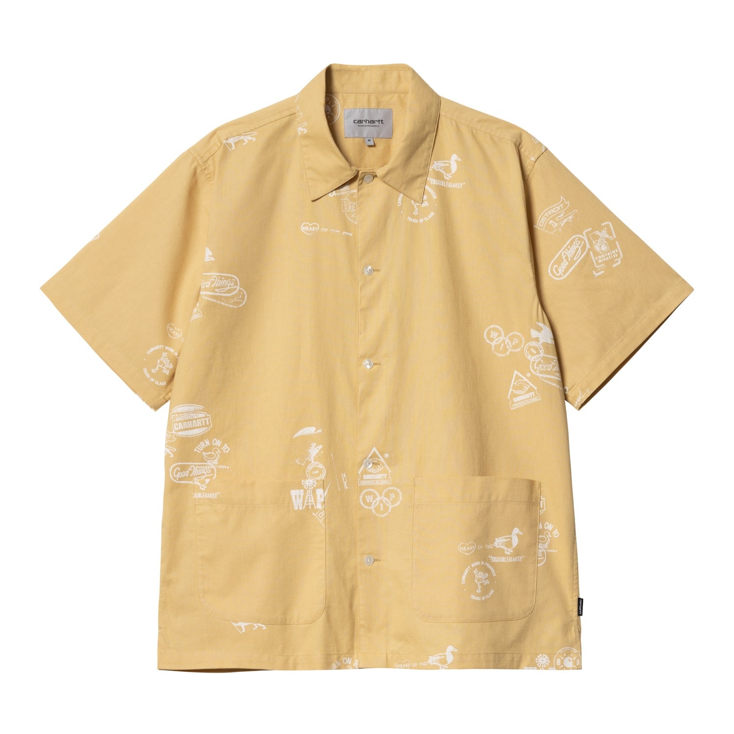 S/S STAMP SHIRT - Stamp Print, Bourbon