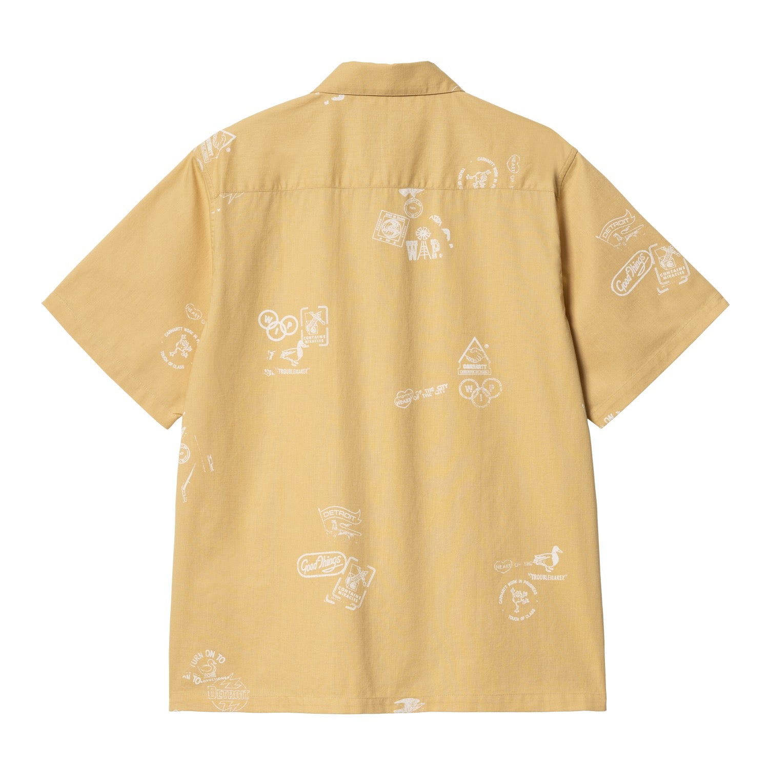 S/S STAMP SHIRT - Stamp Print, Bourbon