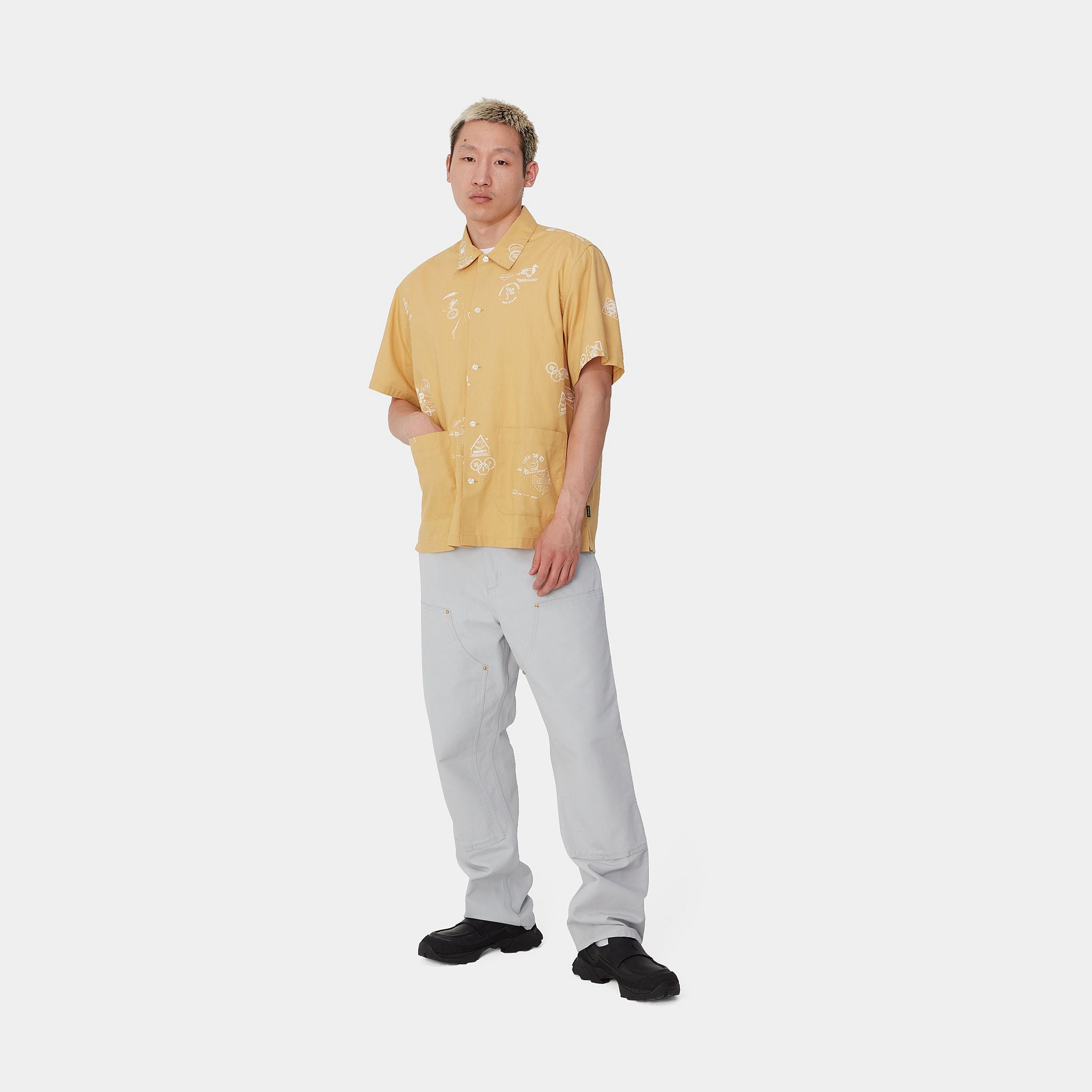 S/S STAMP SHIRT - Stamp Print, Bourbon 4