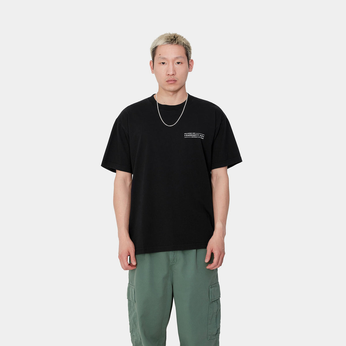 S/S STAMP T-SHIRT - Black / White (stone washed) 2
