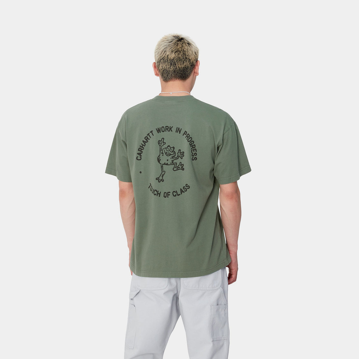 S/S STAMP T-SHIRT - Duck Green / Black (stone washed) 3