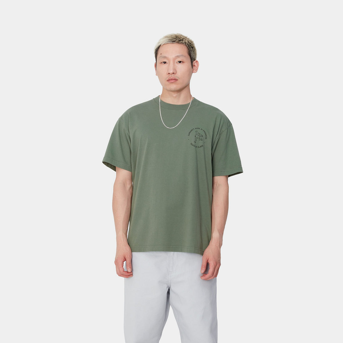 S/S STAMP T-SHIRT - Duck Green / Black (stone washed) 2