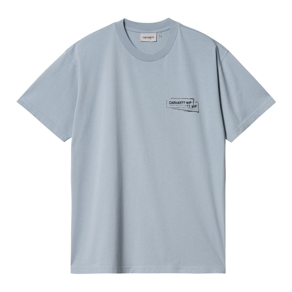 S/S STAMP T-SHIRT - Misty Sky / Black (stone washed) 1