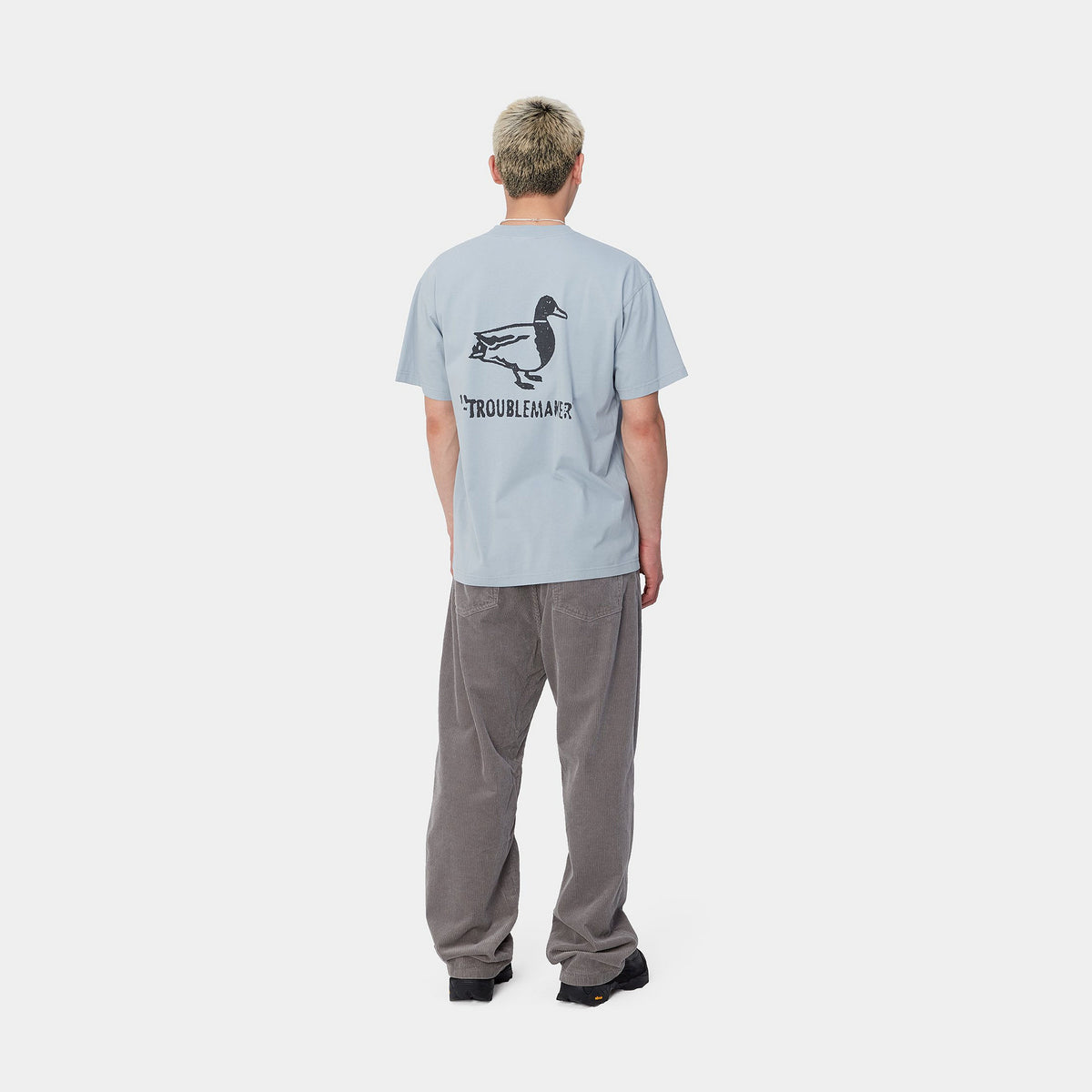 S/S STAMP T-SHIRT - Misty Sky / Black (stone washed) 4