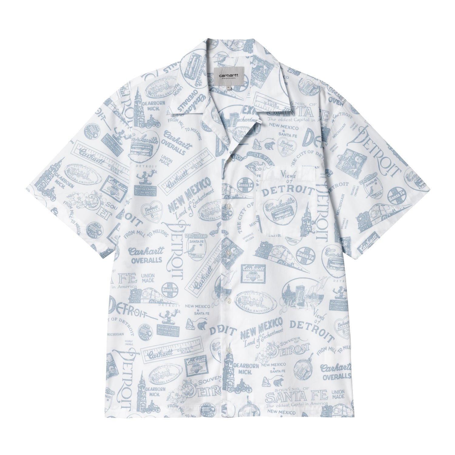 S/S STATE SOUVENIR SHIRT - State Souvenir Print, White / Frosted Blue 1