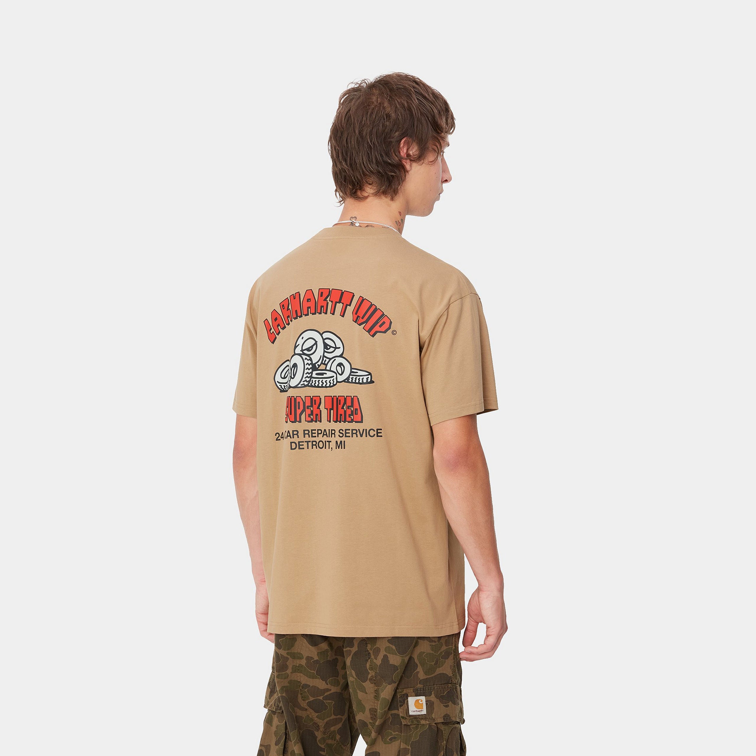 S/S SUPER TIRED T-SHIRT - Peanut