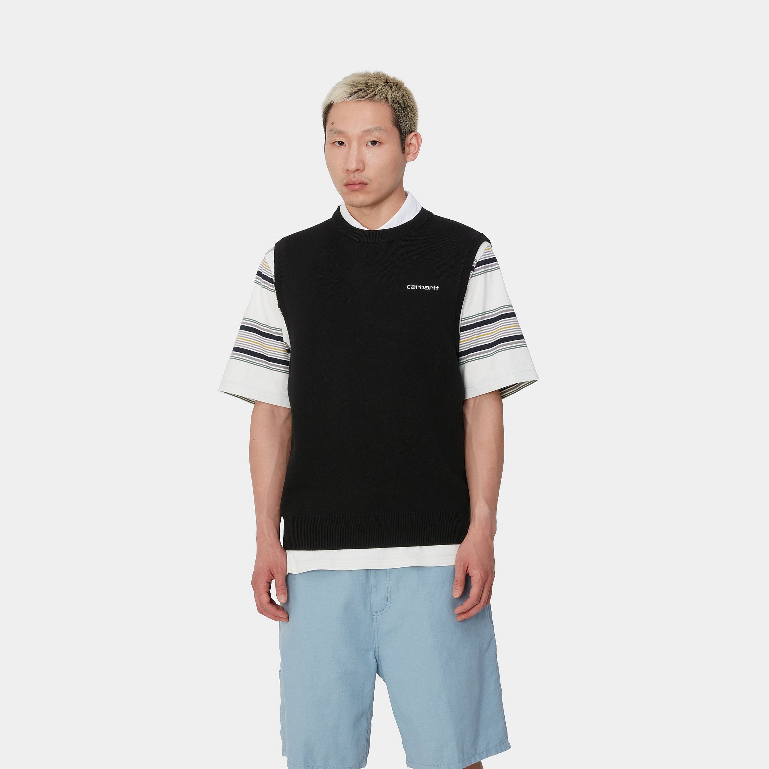 SCRIPT VEST SWEATER - Black / White 2