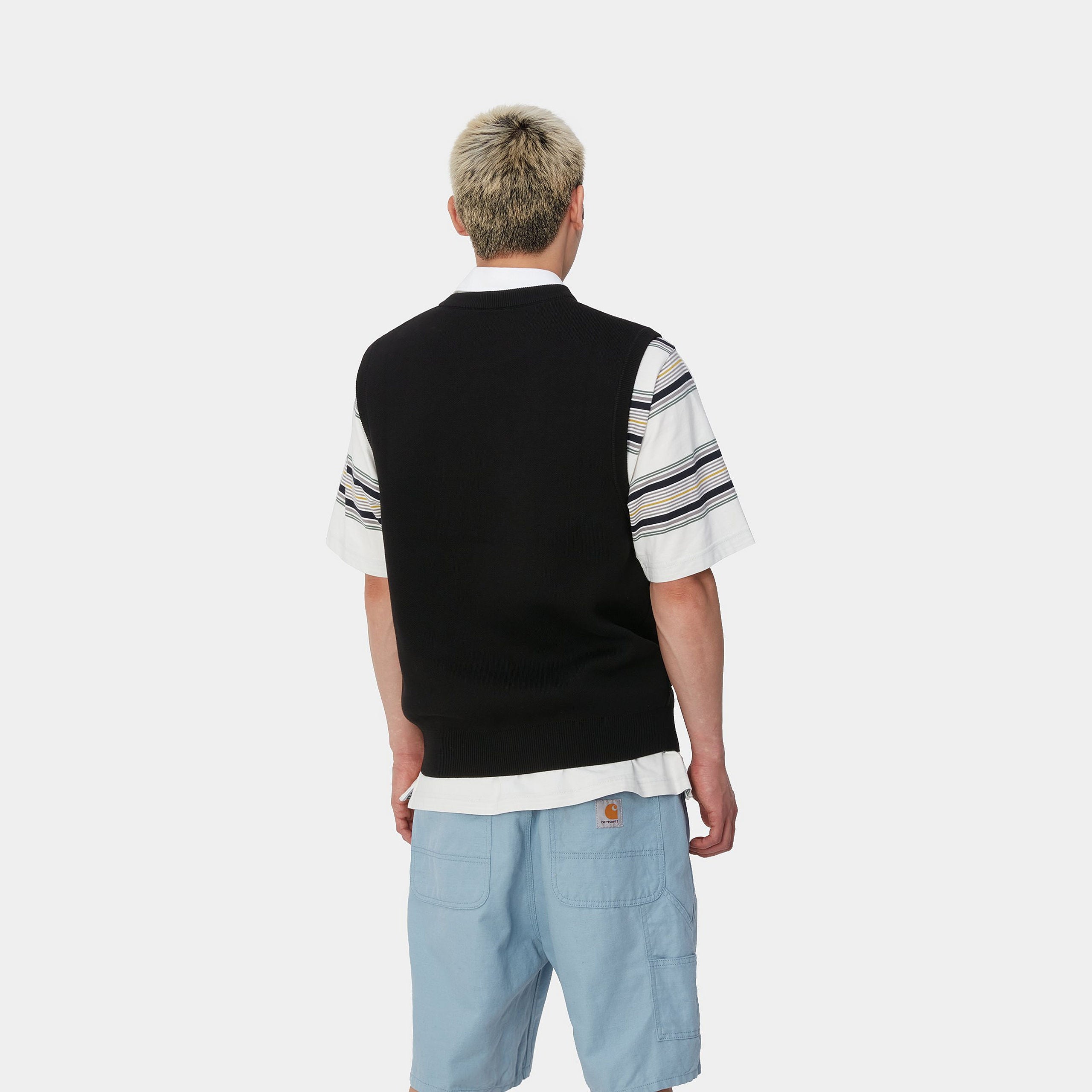 SCRIPT VEST SWEATER - Black / White