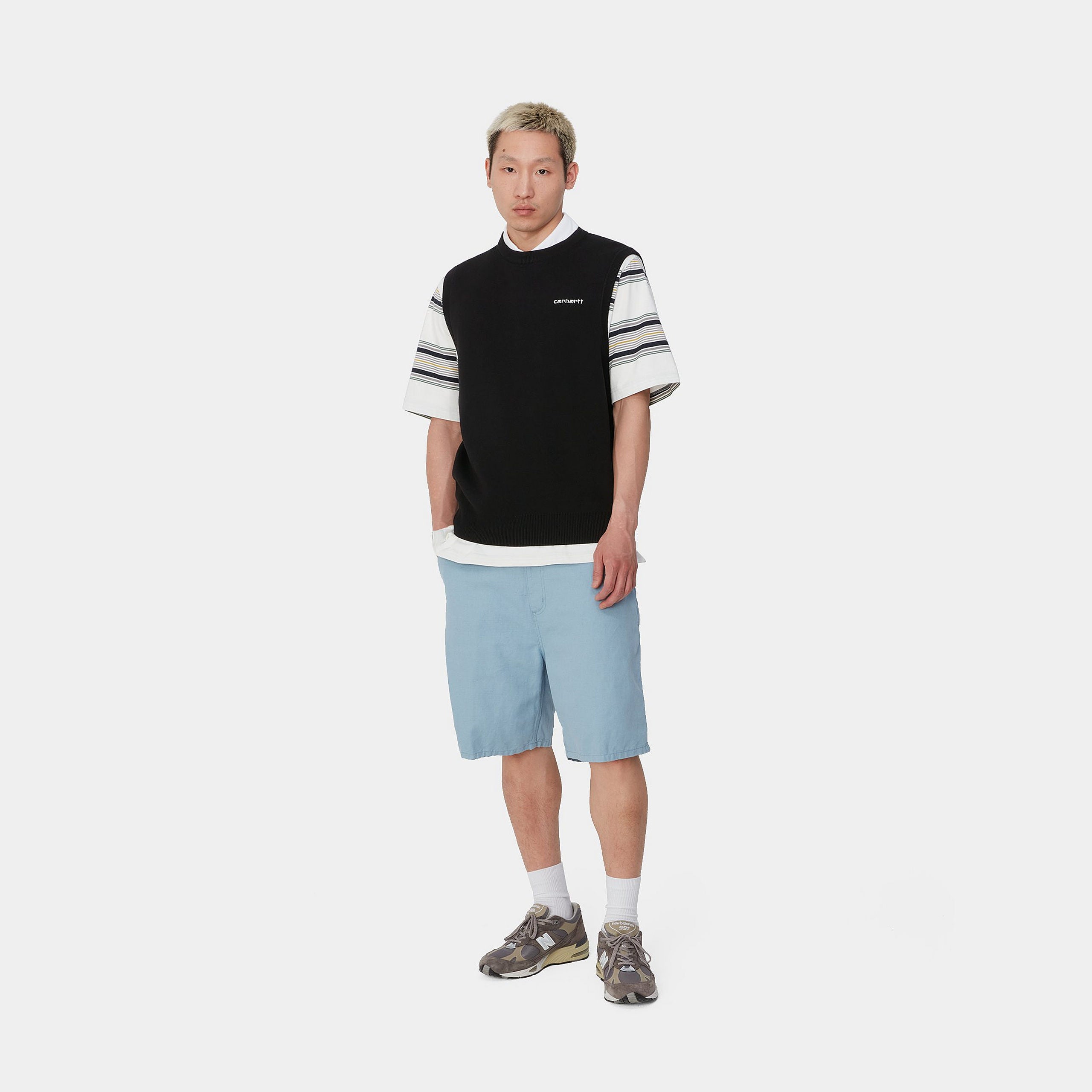 SCRIPT VEST SWEATER - Black / White 4