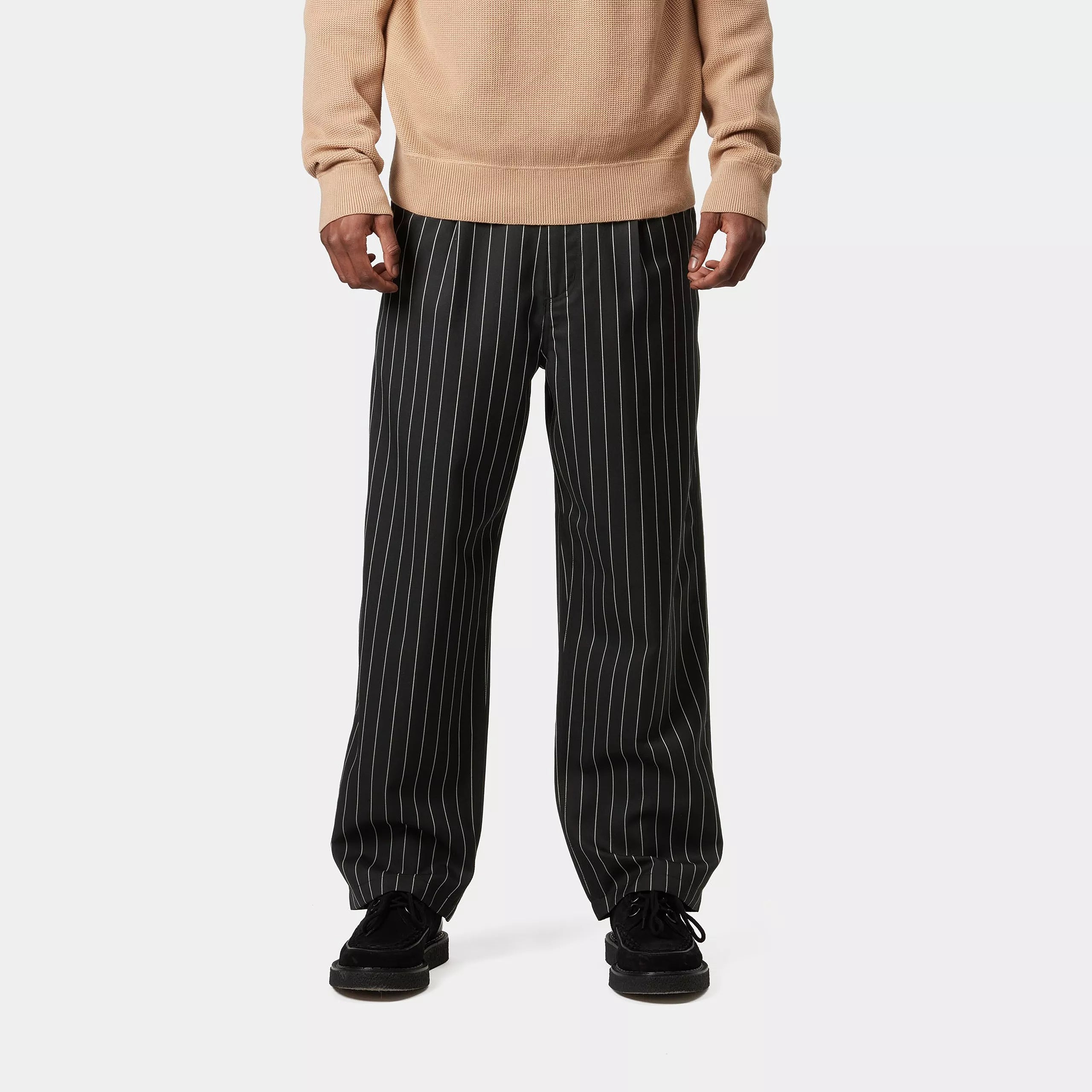 SEATON PANT - Seaton Stripe, Black / Wax