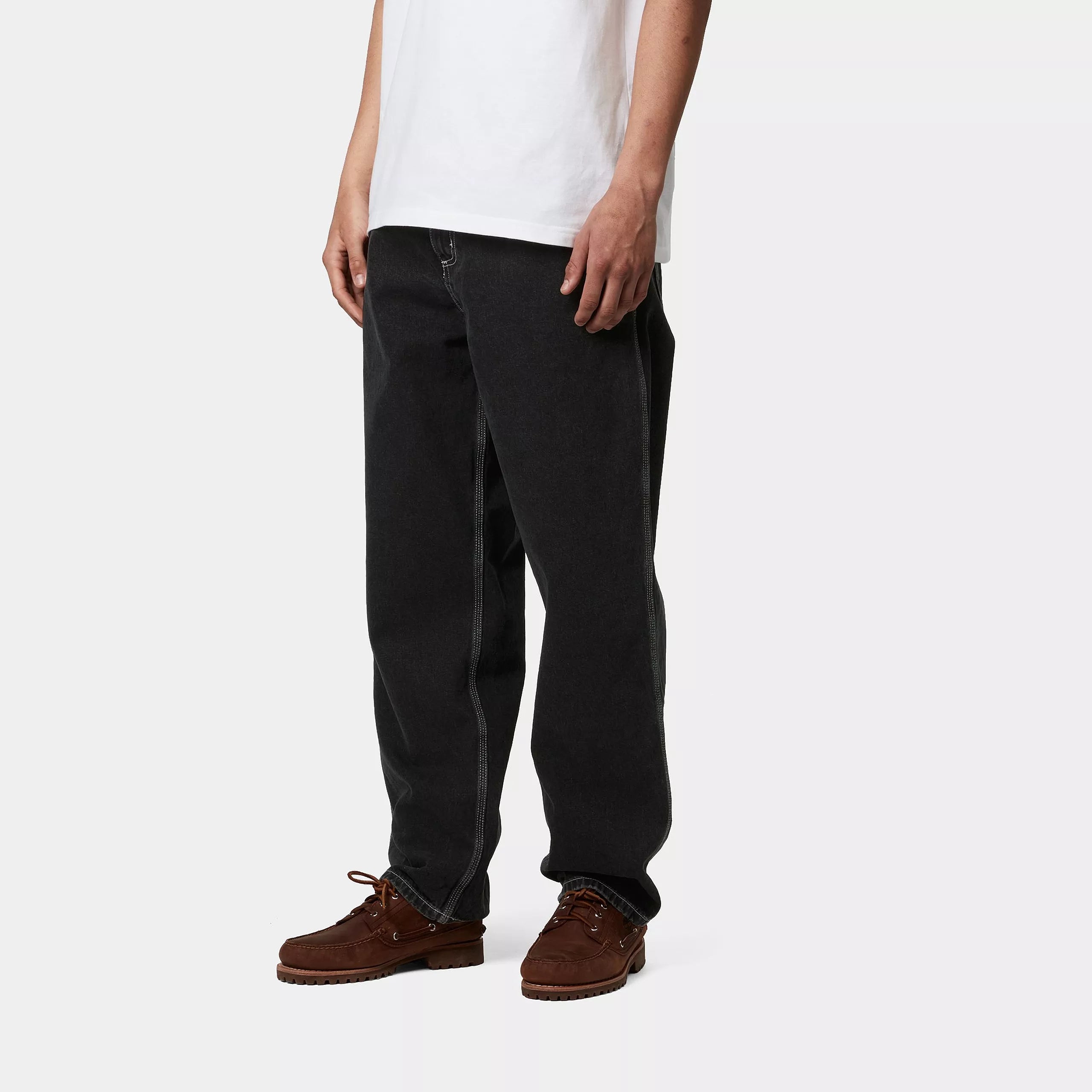 SIMPLE PANT - Black (stone washed)