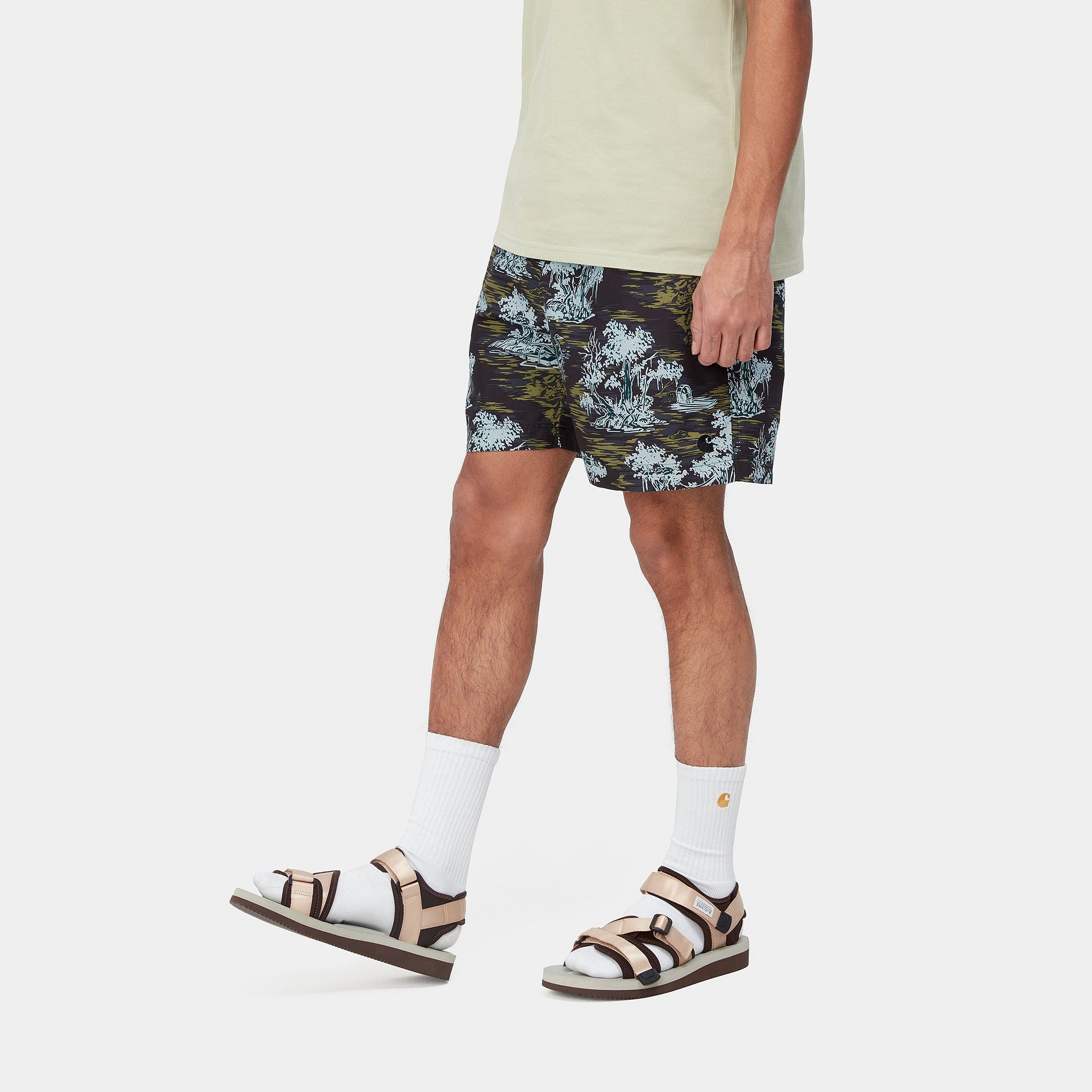 SLATER SWIM TRUNKS - Bayou Print, Midnight Black