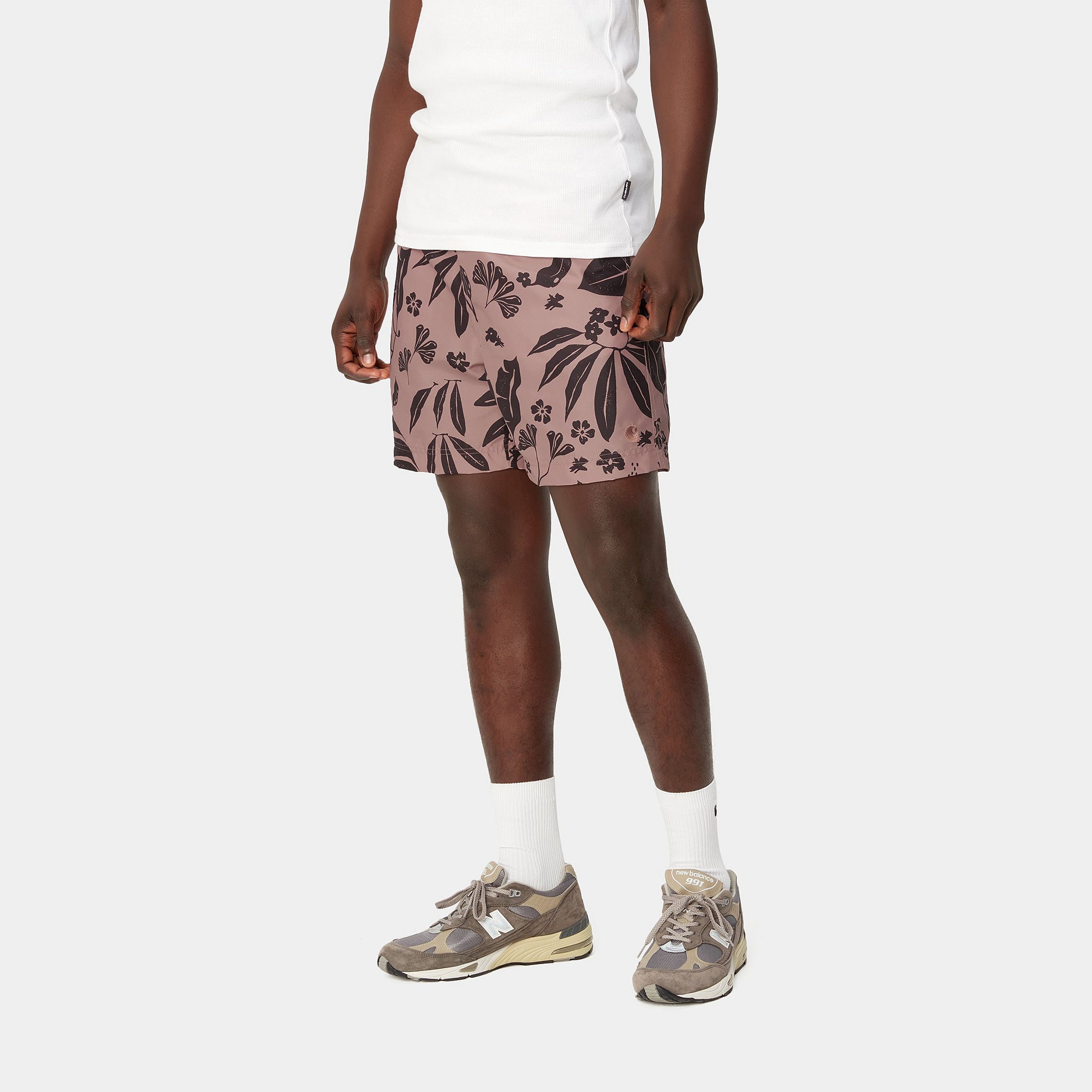 SLATER SWIM TRUNKS - Woodblock Print, Glassy Pink