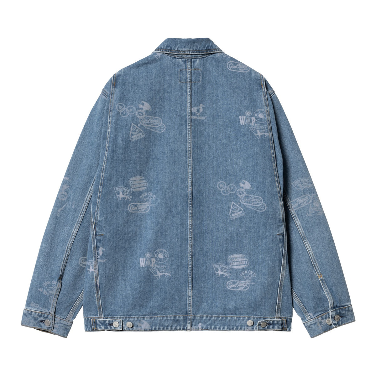 STAMP JACKET - Stamp Print, Blue (bleached) 6