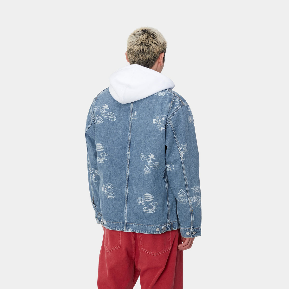 STAMP JACKET - Stamp Print, Blue (bleached) 3