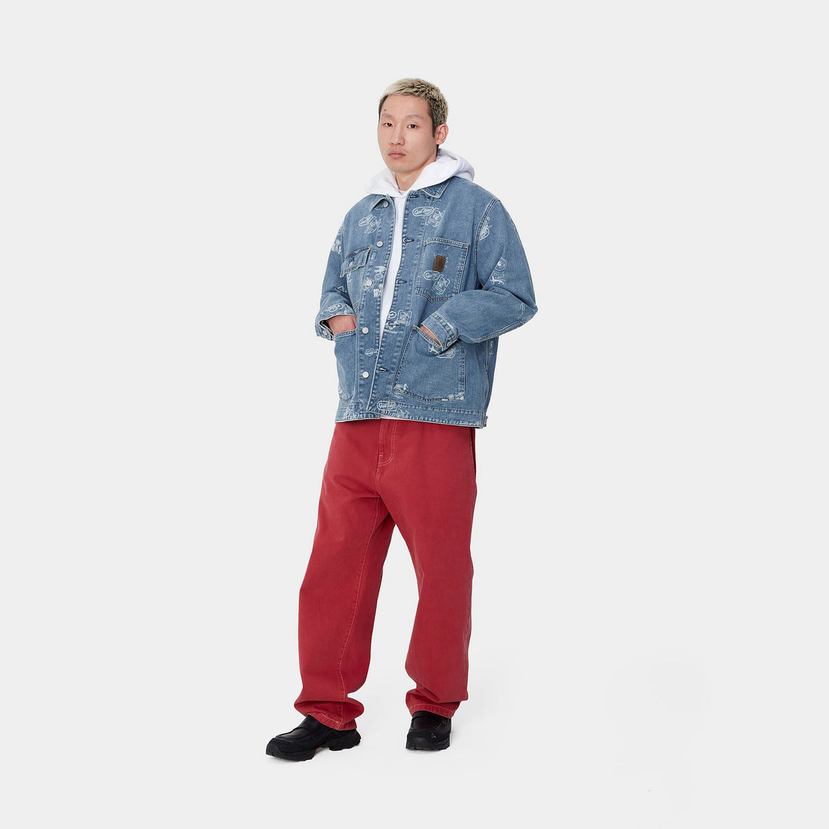 STAMP JACKET - Stamp Print, Blue (bleached) 5