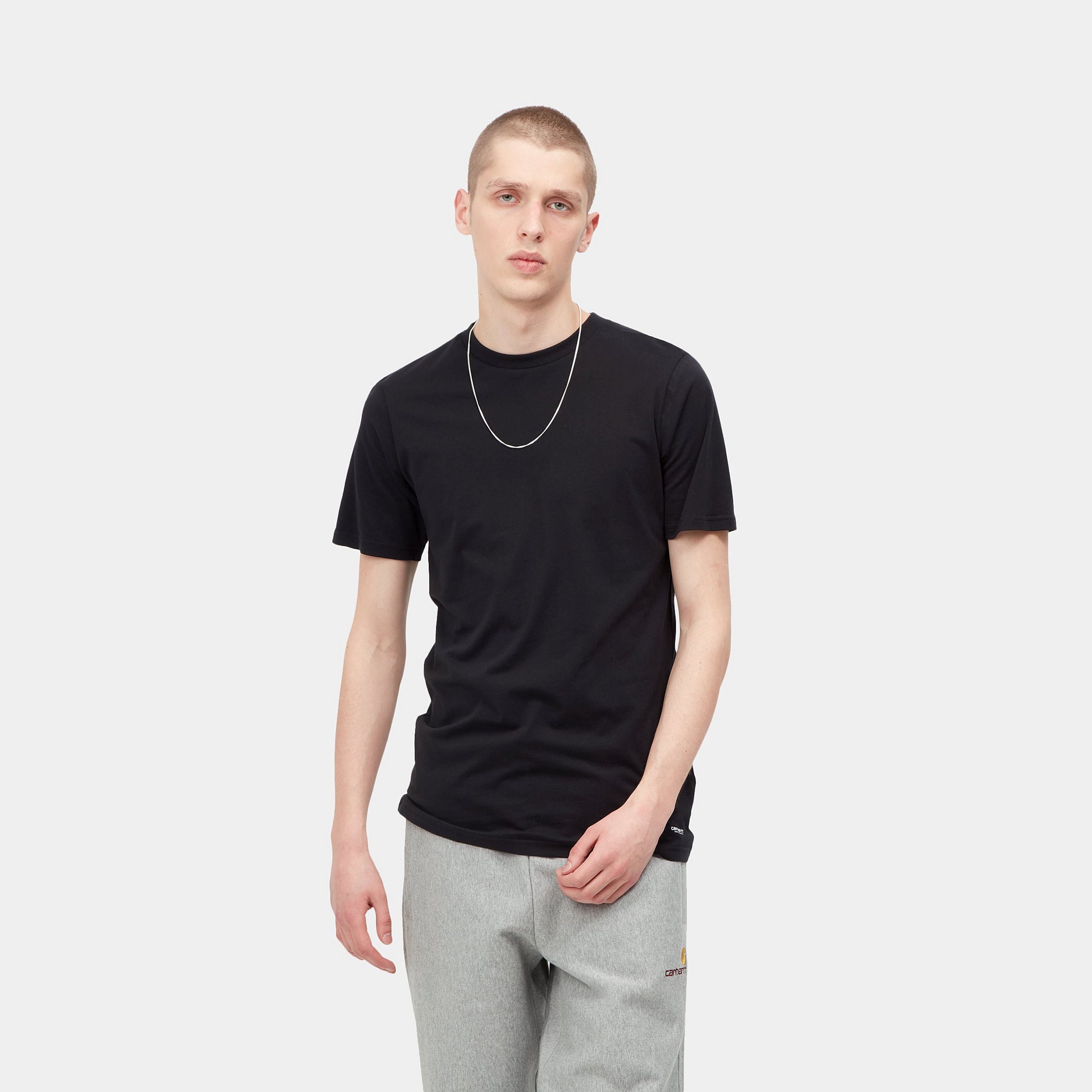 STANDARD CREW NECK T-SHIRT - Black + Black