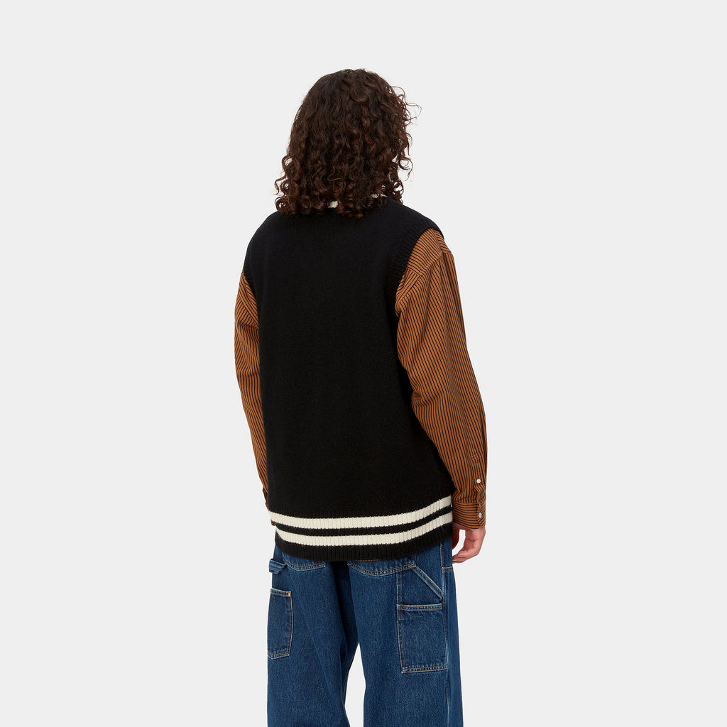 STANFORD VEST SWEATER - Black / Salt