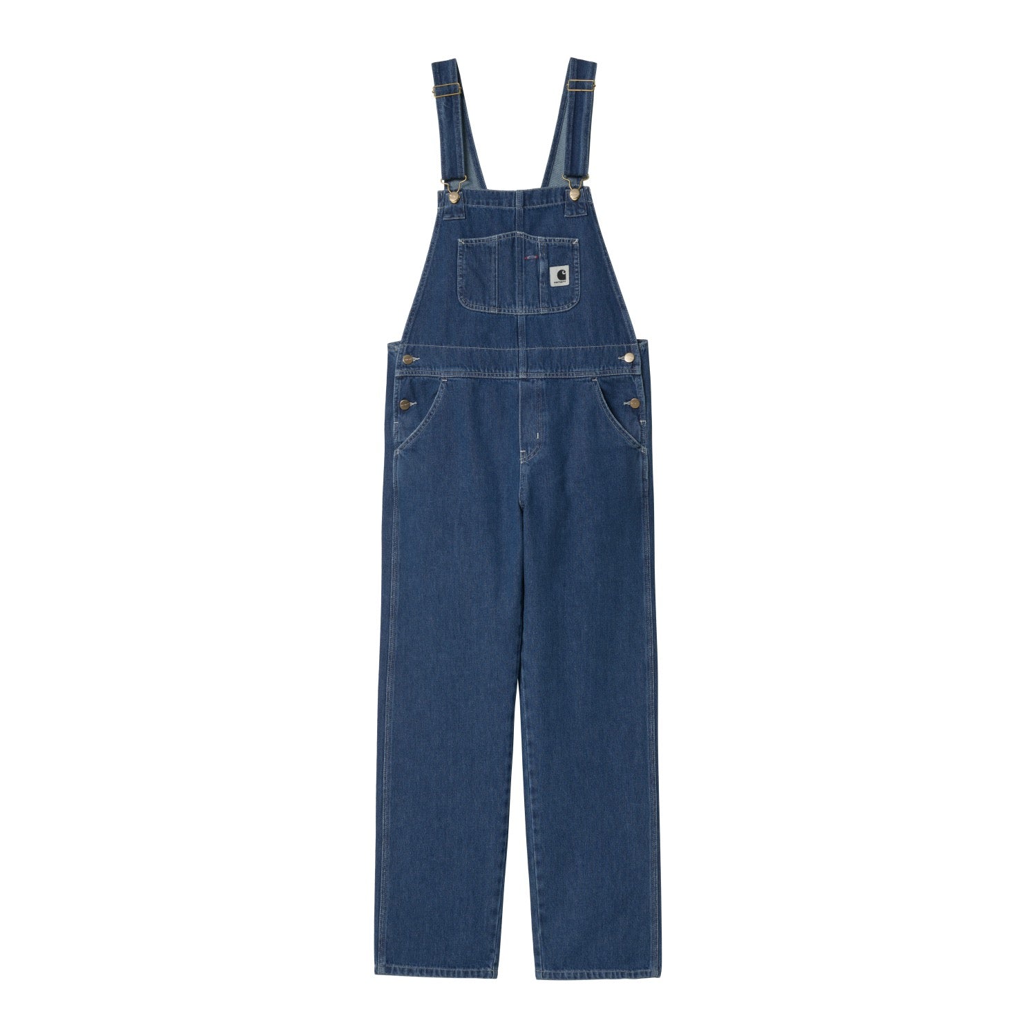 W' BIB OVERALL STRAIGHT - Blue (stone washed)