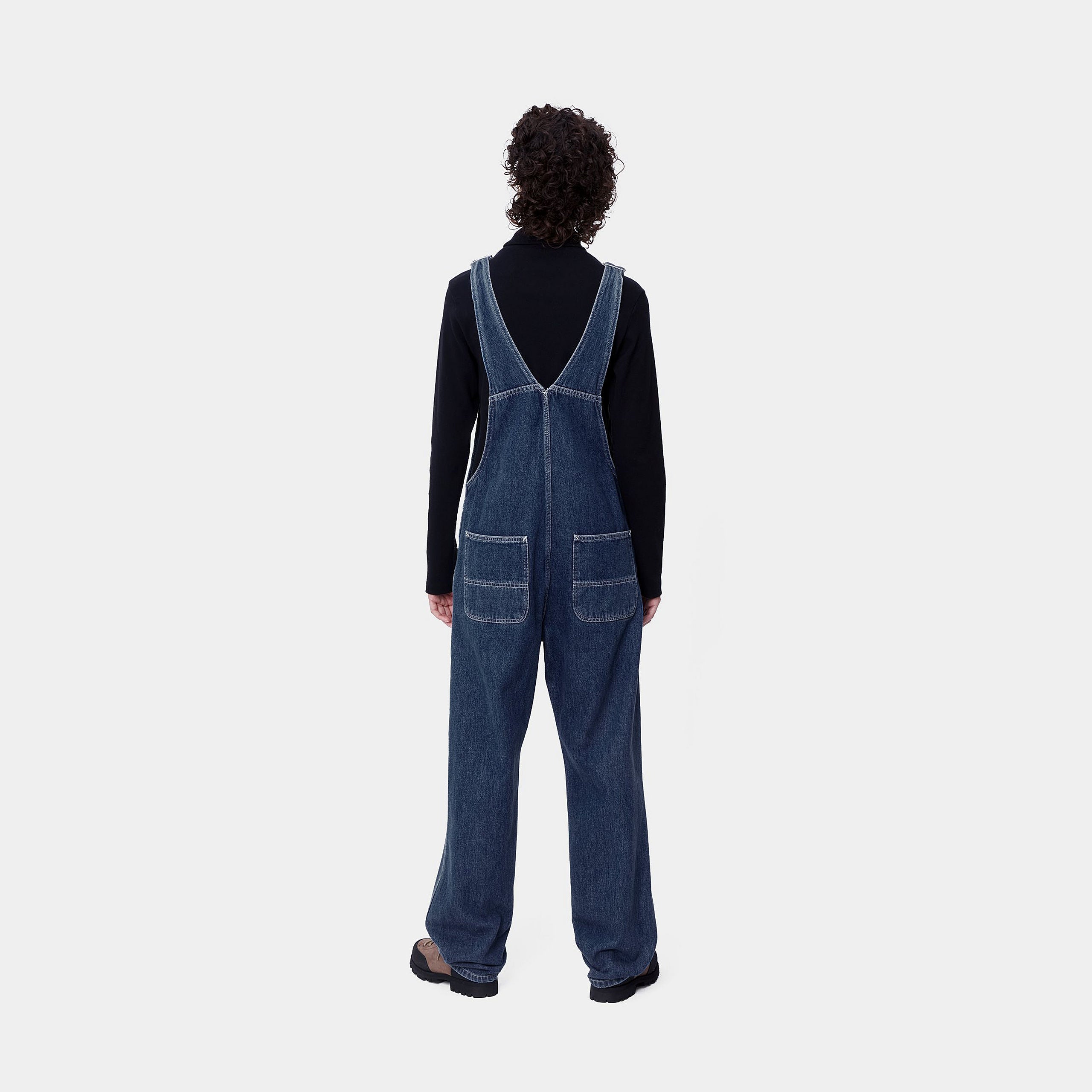 W' BIB OVERALL STRAIGHT - Blue (stone washed)