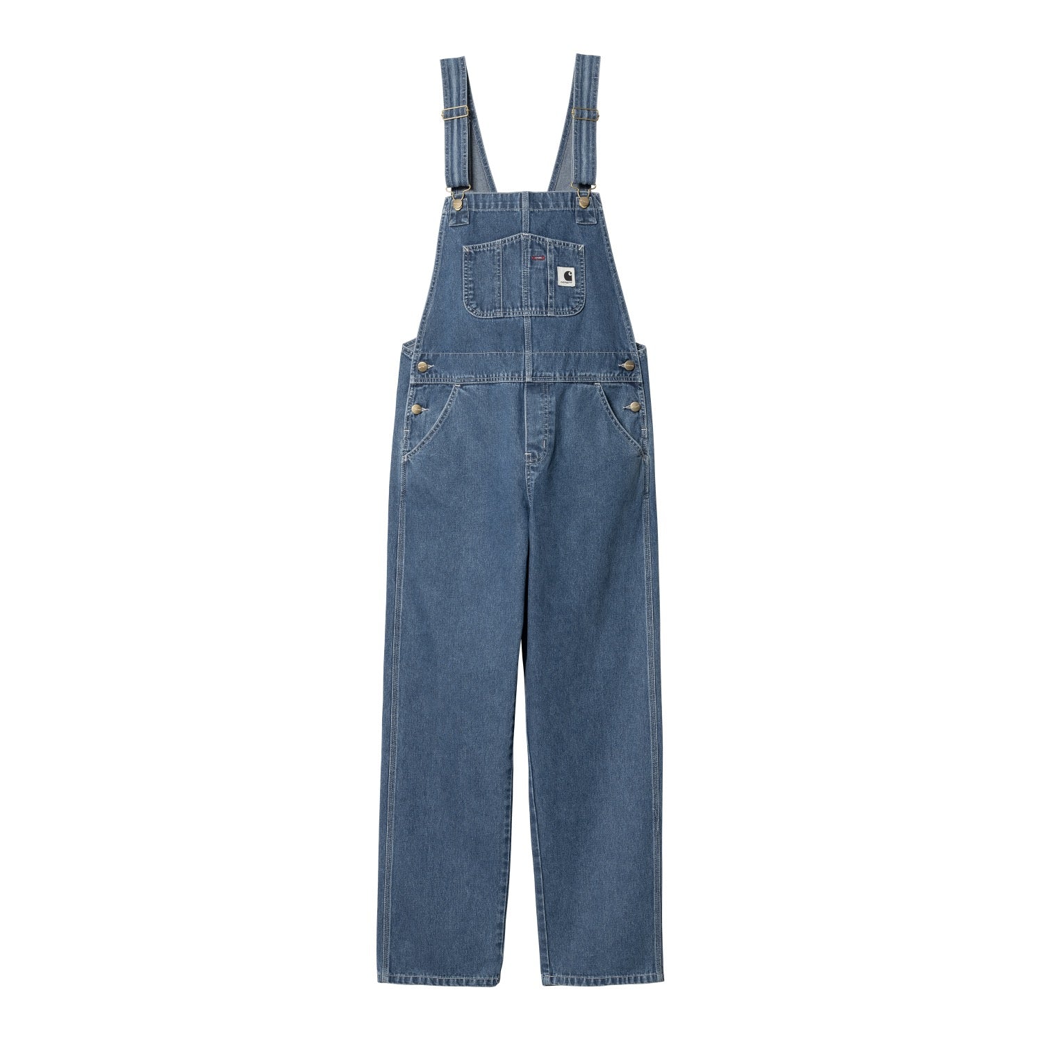 W' BIB OVERALL STRAIGHT - Blue (stone washed)