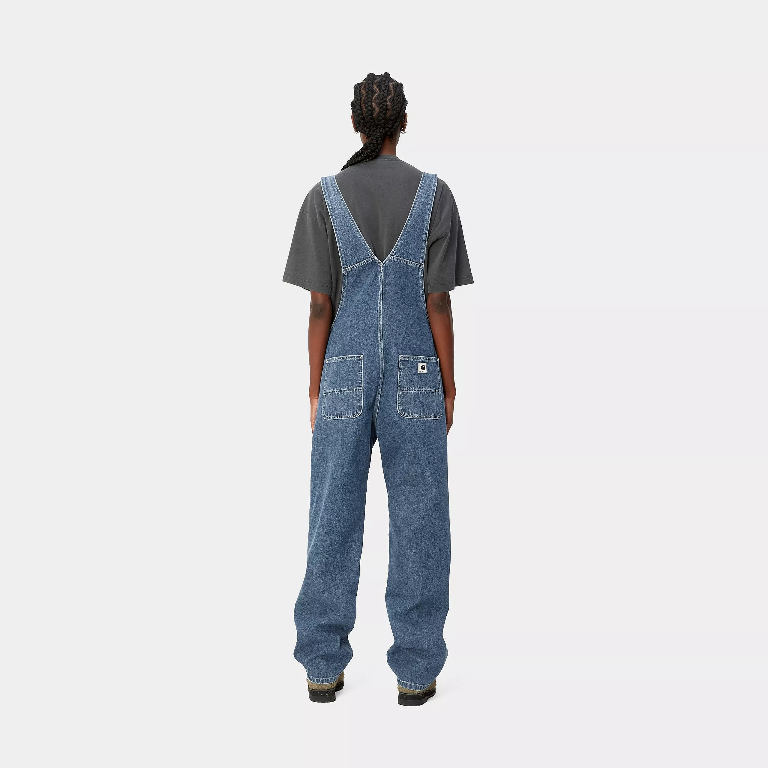 W' BIB OVERALL STRAIGHT - Blue (stone washed)