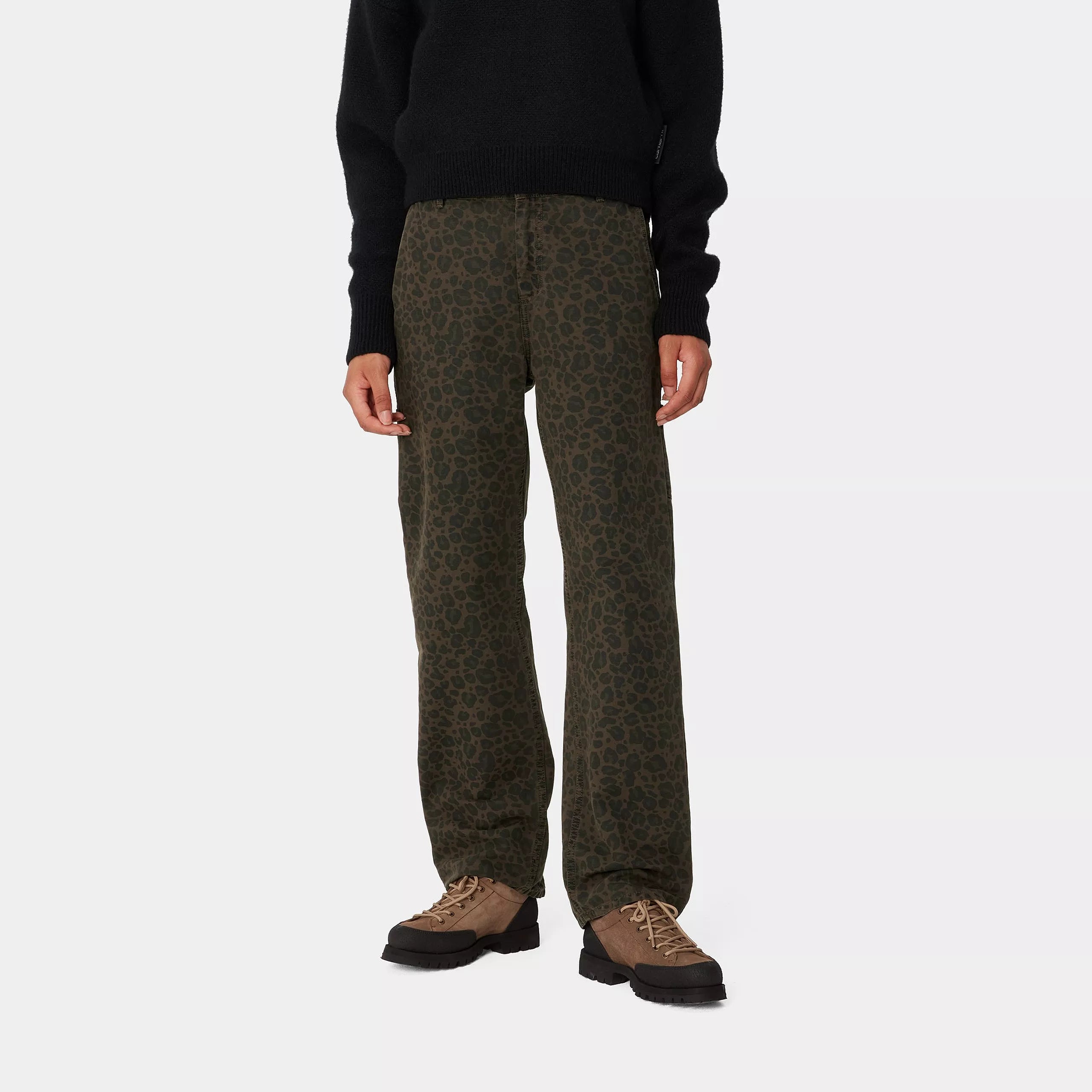 W' LEO PIERCE PANT STRAIGHT - Camo Leo, Tamarind / Office Green