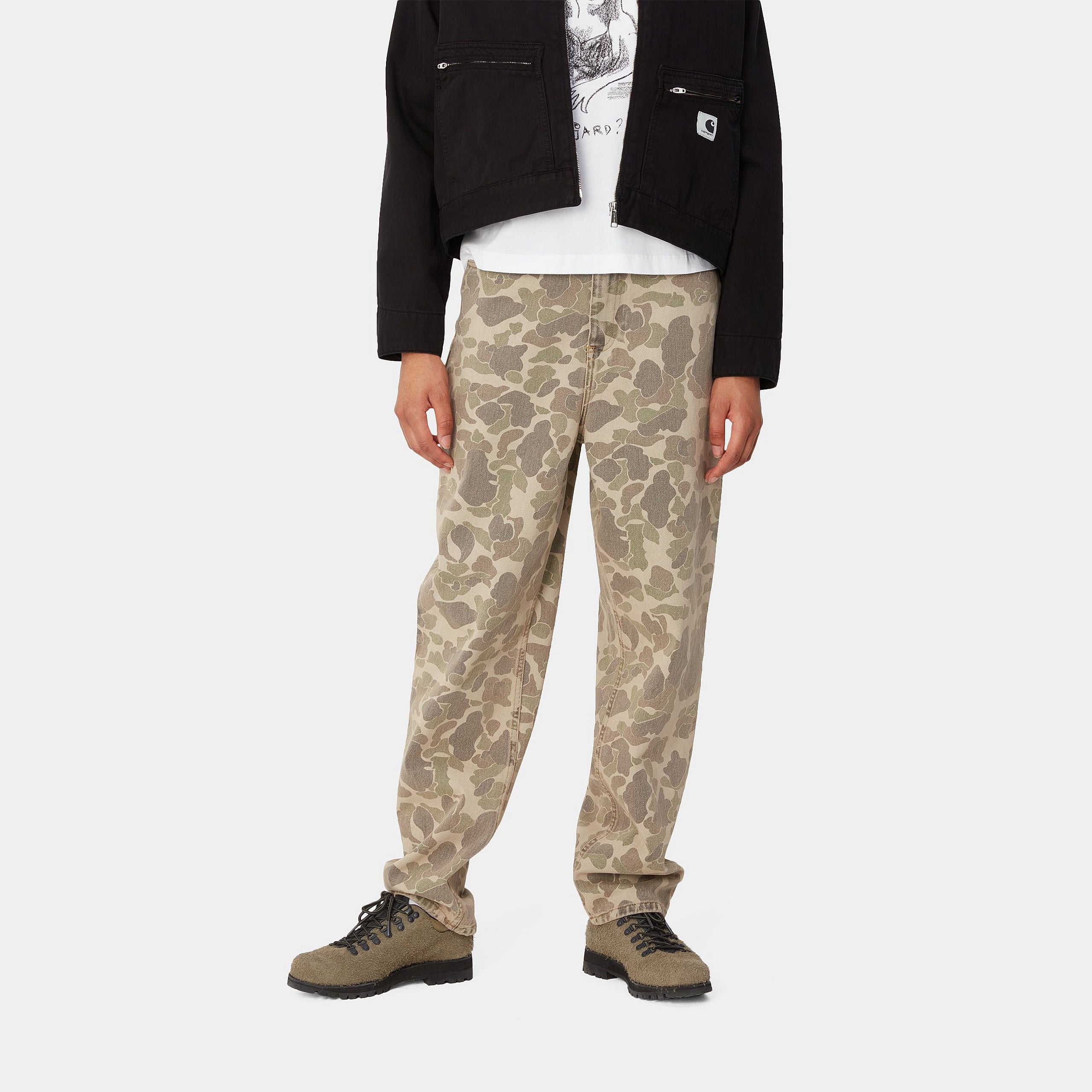 W' DUCK ORELL PANT - Camo Duck, Black (bleached)