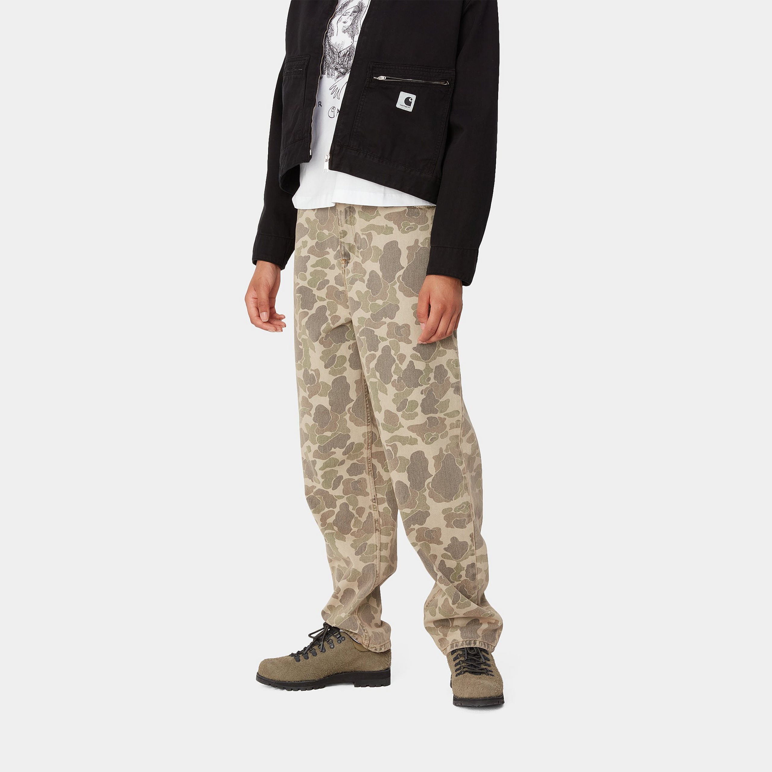 W' DUCK ORELL PANT - Camo Duck, Black (bleached)